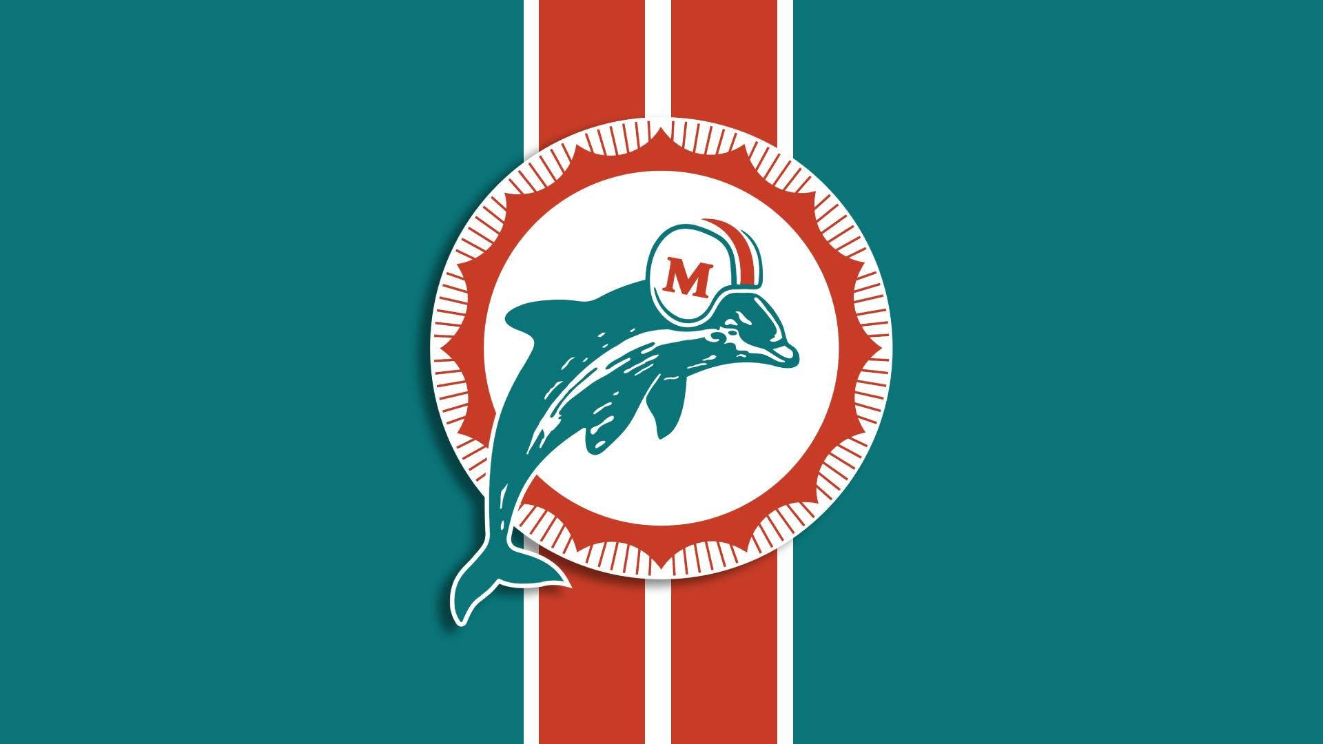 Miami Dolphins, teal dolphin, helmet featuring an M, Full HD Desktop Wallpaper