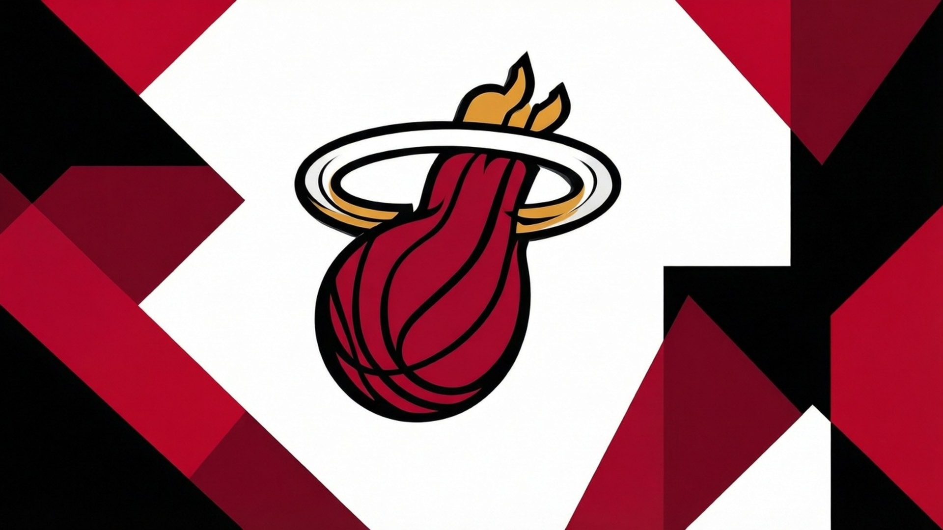 Miami Heat, red basketball, flame, Full HD Desktop Wallpaper
