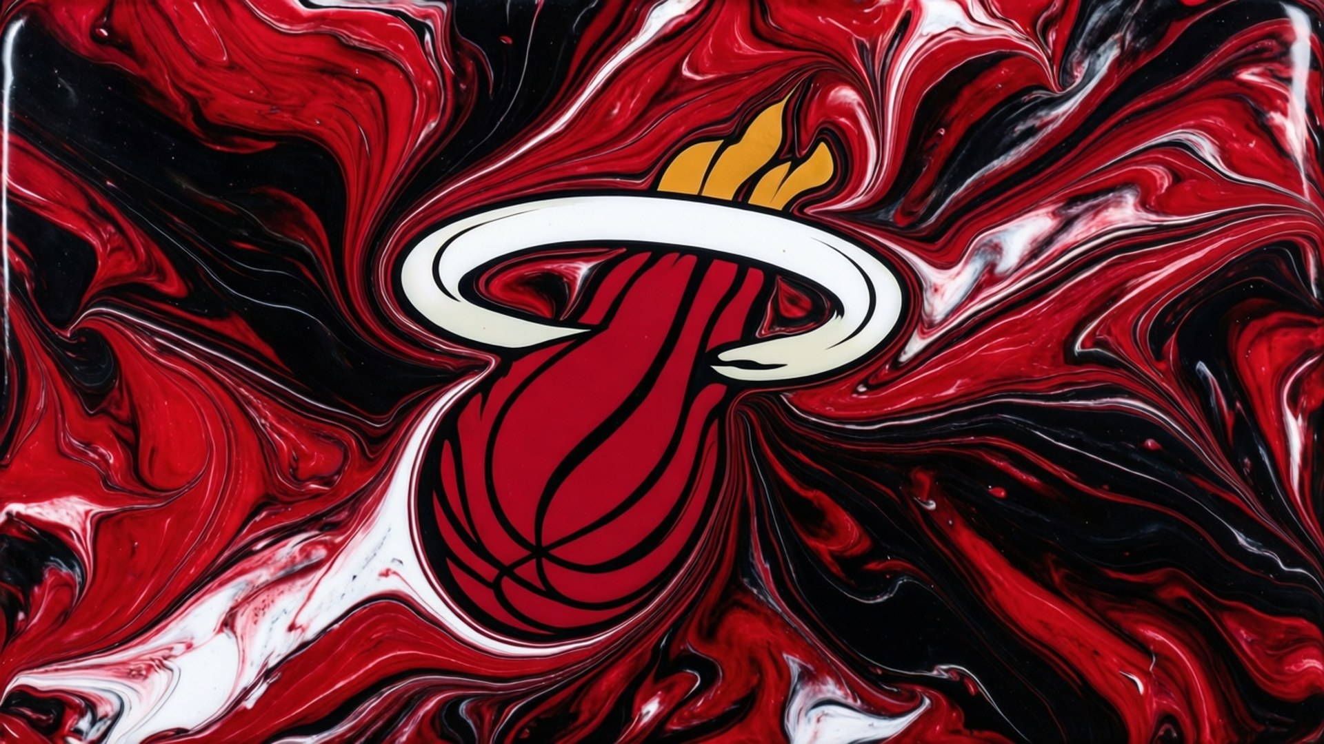 Miami Heat, red, black, Full HD Desktop Wallpaper