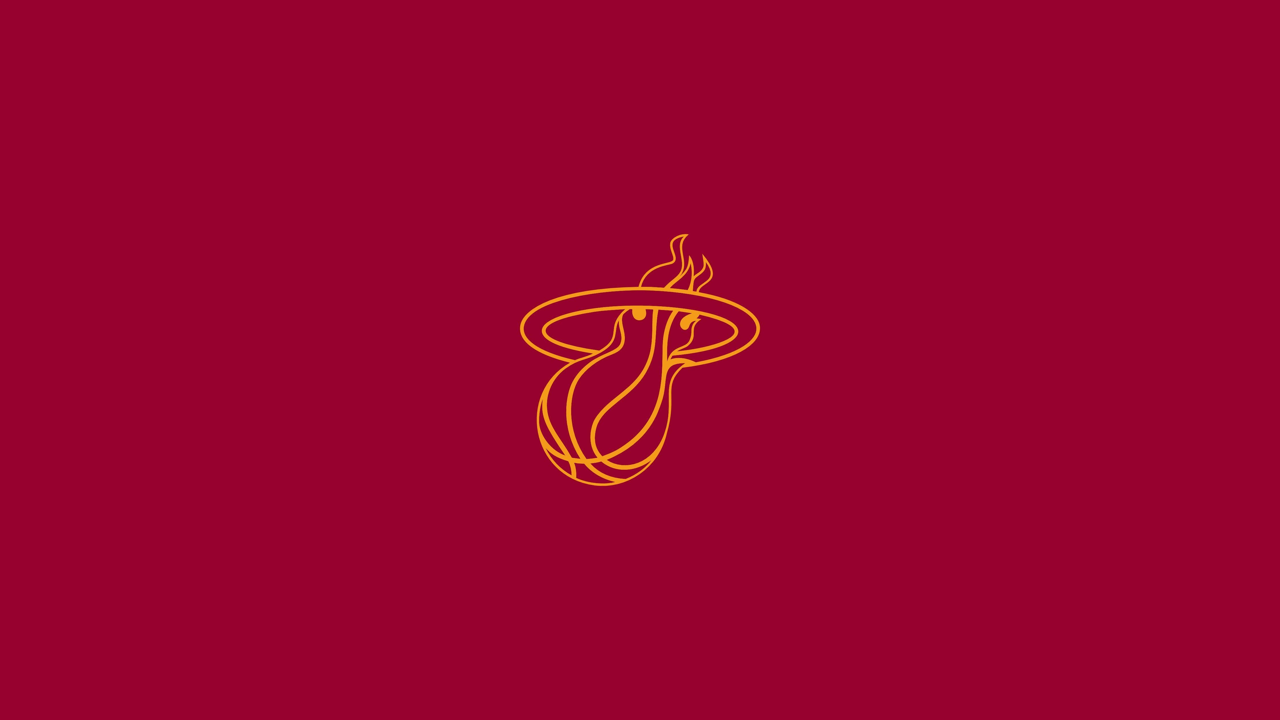 Miami Heat, yellow, orange outline, 4K Desktop Wallpaper