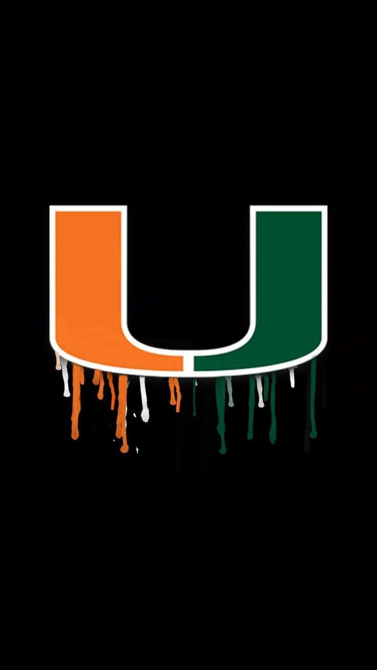 Miami Hurricanes, U logo, orange, HD Phone Wallpaper