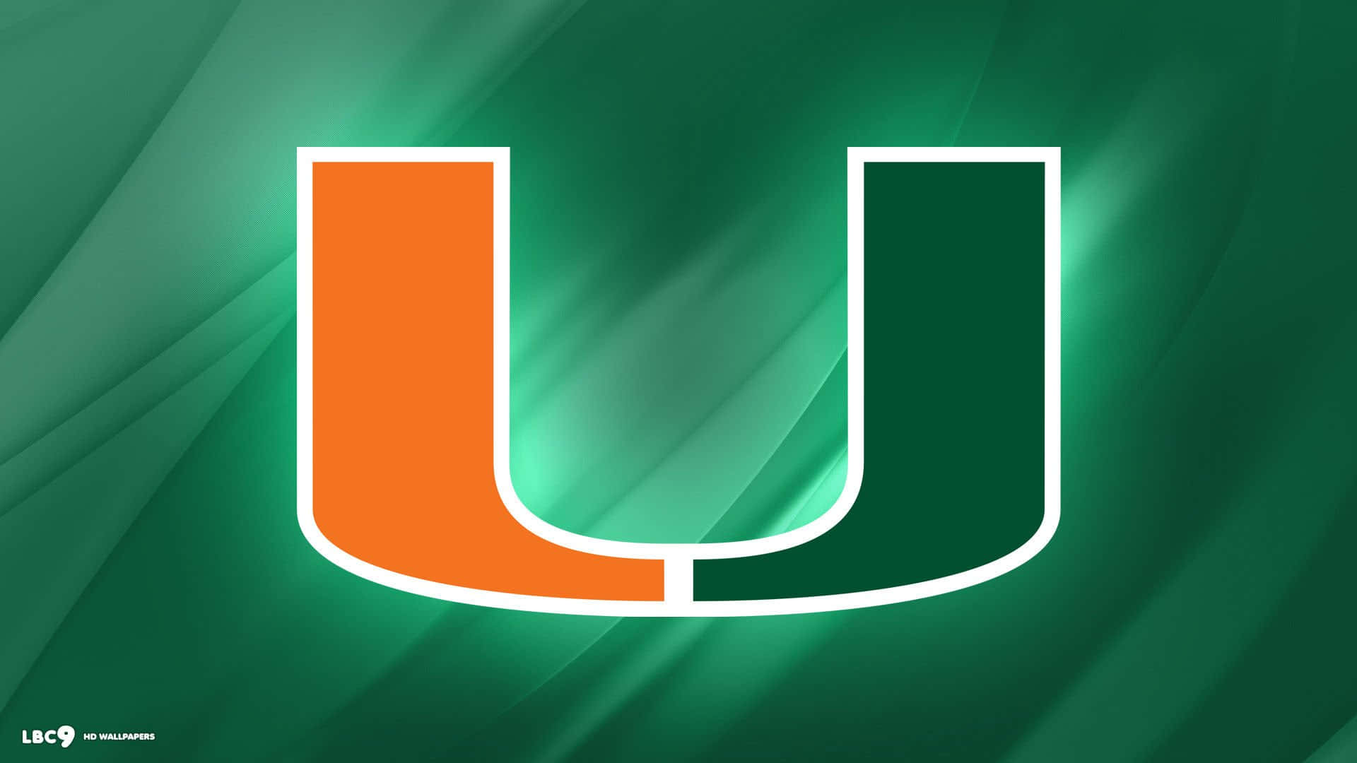 Miami Hurricanes, orange, green, Full HD Desktop Wallpaper