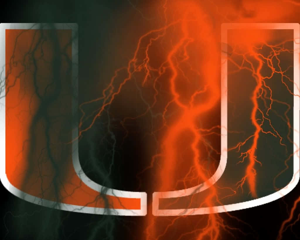 Miami Hurricanes, orange and black, U logo, SD Desktop Wallpaper