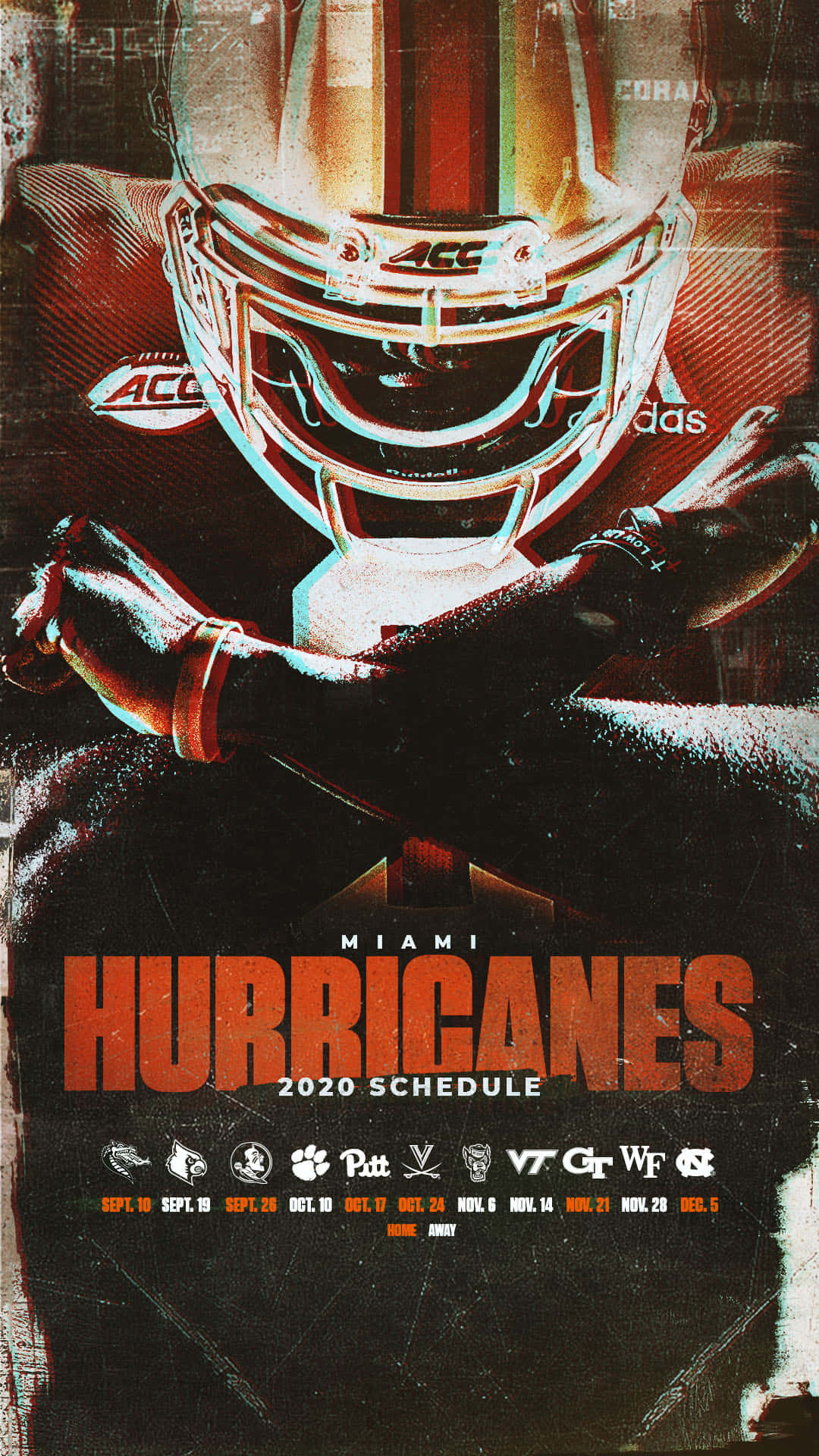 Miami Hurricanes, football player, helmet, Full HD Phone Wallpaper