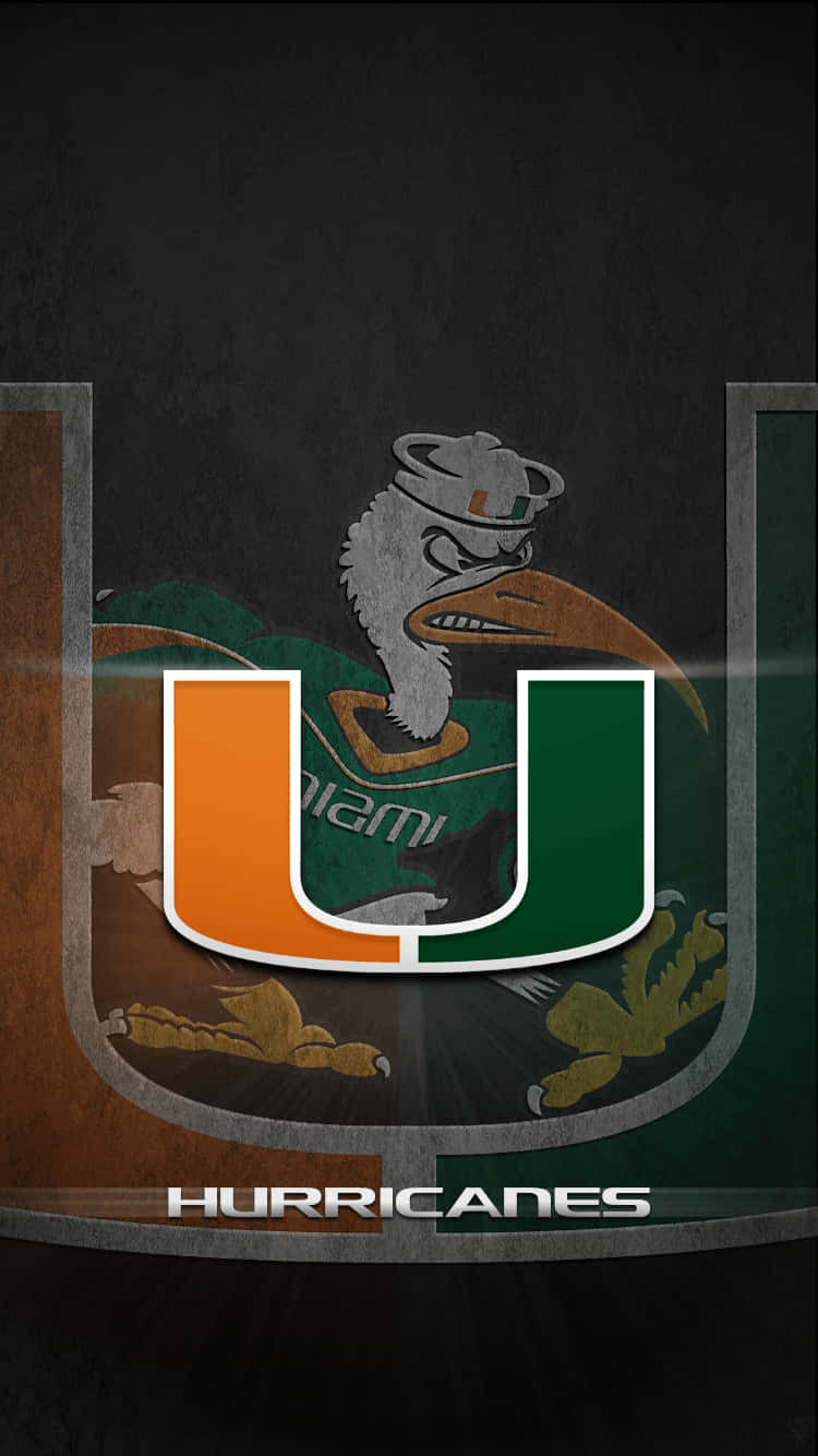 Miami Hurricanes, green jersey, orange and green U logo, HD Phone Wallpaper