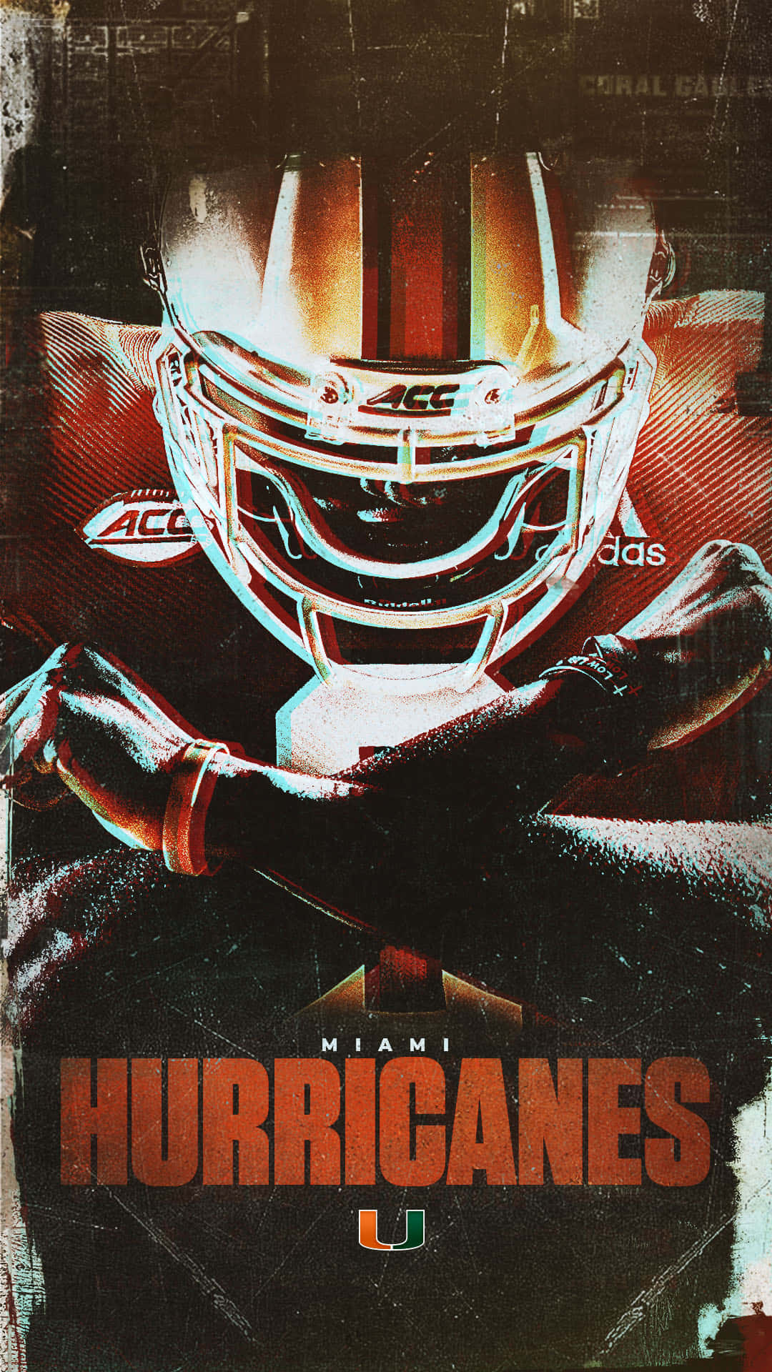 Miami Hurricanes, football player, helmet, Full HD Phone Wallpaper