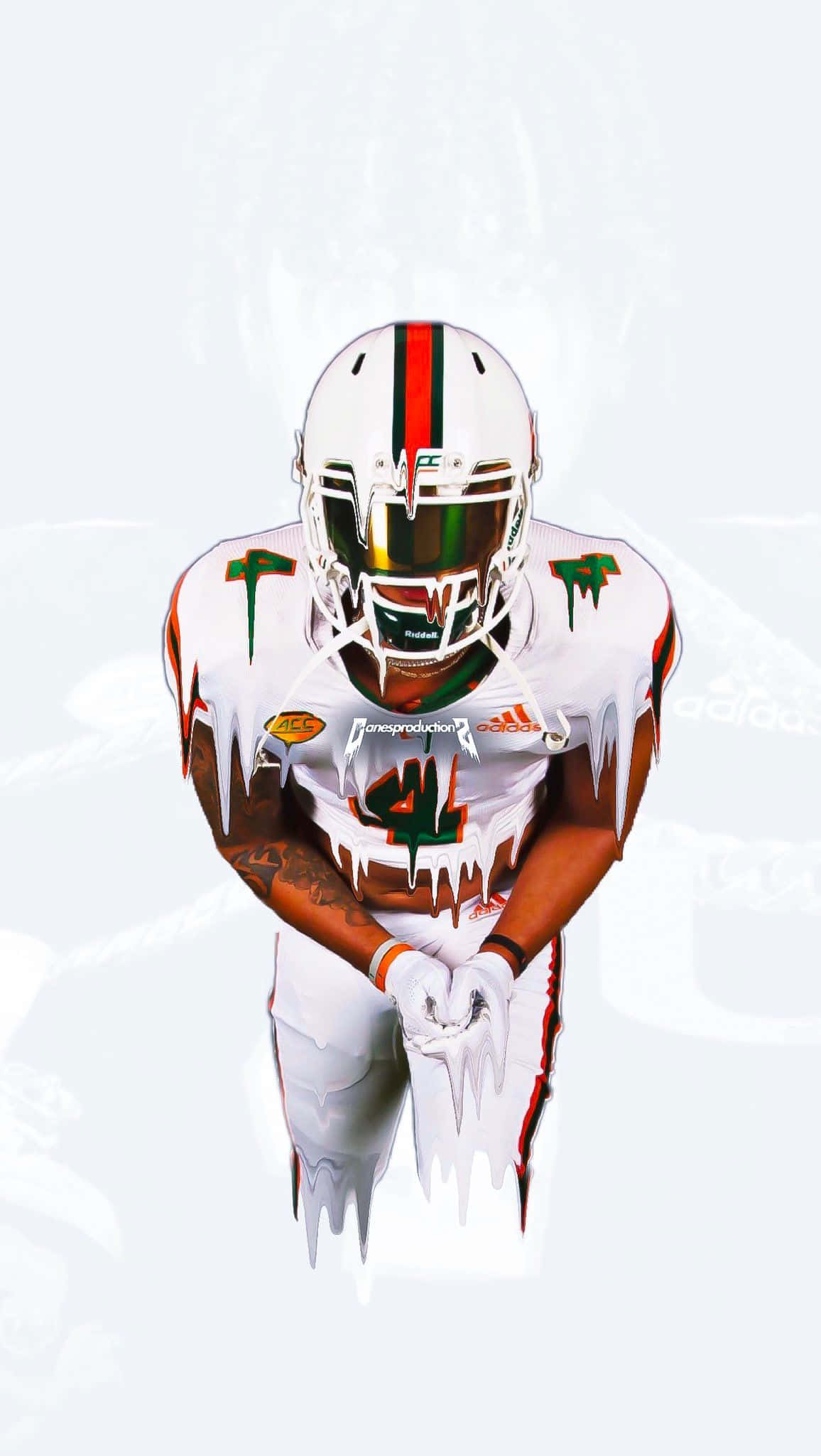 Miami Hurricanes, white, football player, Full HD Phone Wallpaper