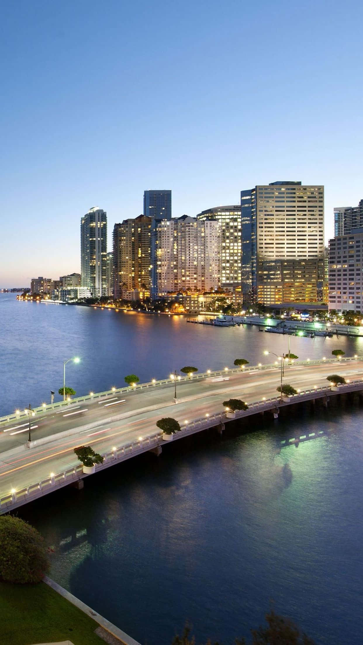 Miami iPhone, bridge, water, Full HD Phone Wallpaper