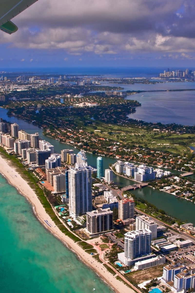 Miami Beach, aerial view, turquoise waters, SD Phone Wallpaper