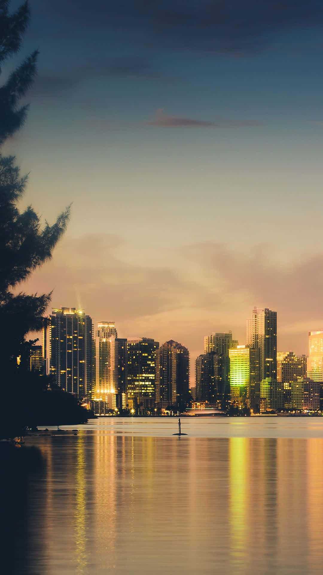 Miami, iPhone, dusk, Full HD Phone Wallpaper