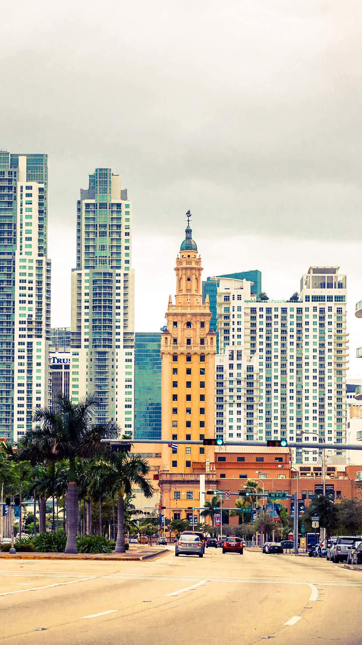 Miami, iPhone, orange tower, Full HD Phone Wallpaper