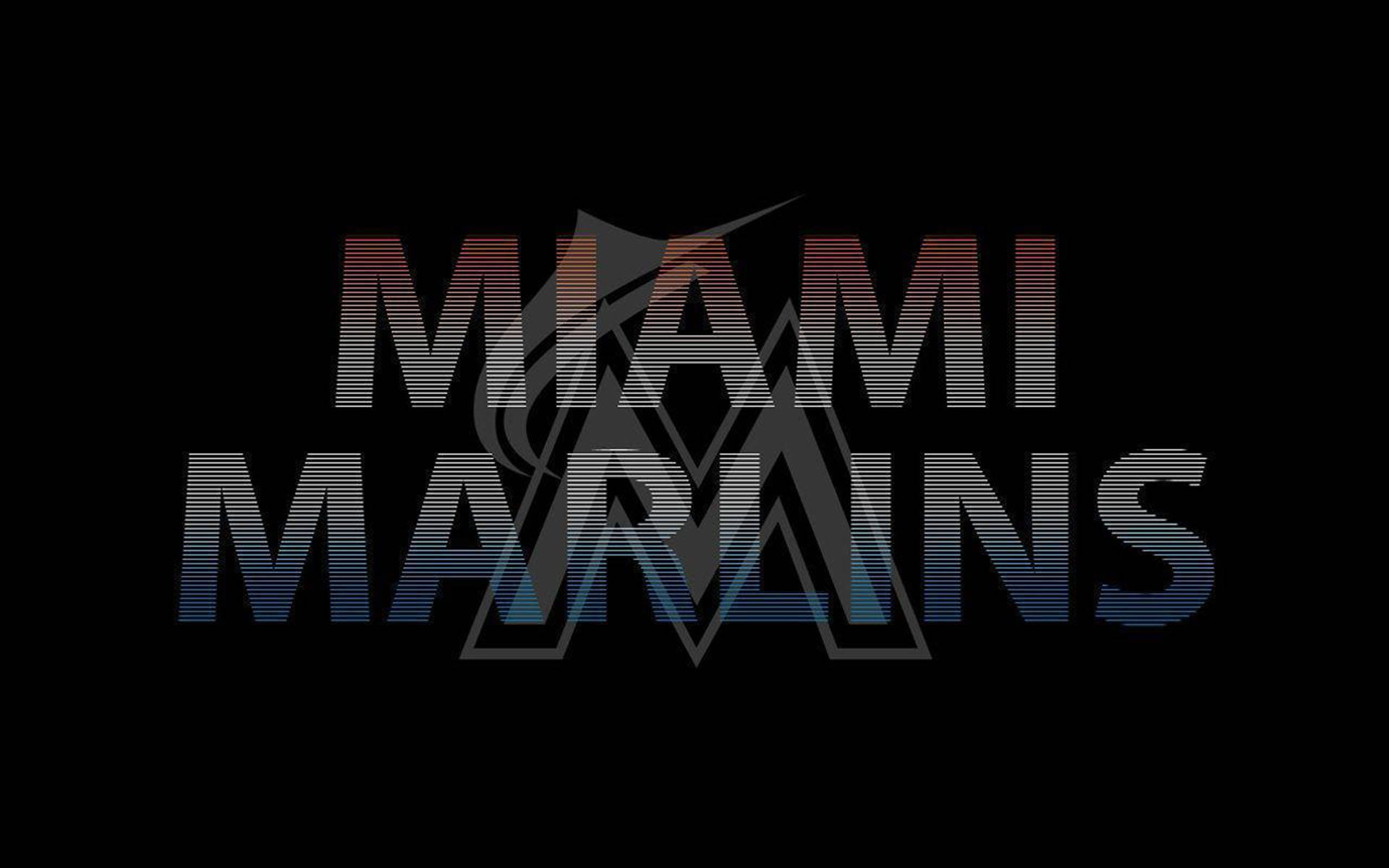 Miami Marlins, logo, gradient striped typography, Full HD Desktop Wallpaper