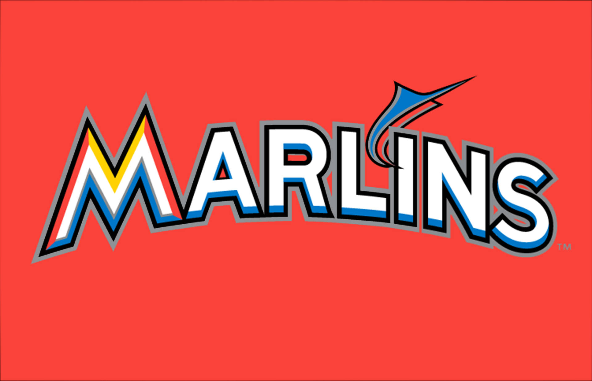Miami Marlins, Jersey Logo, stylized fish leaping, Full HD Desktop Wallpaper