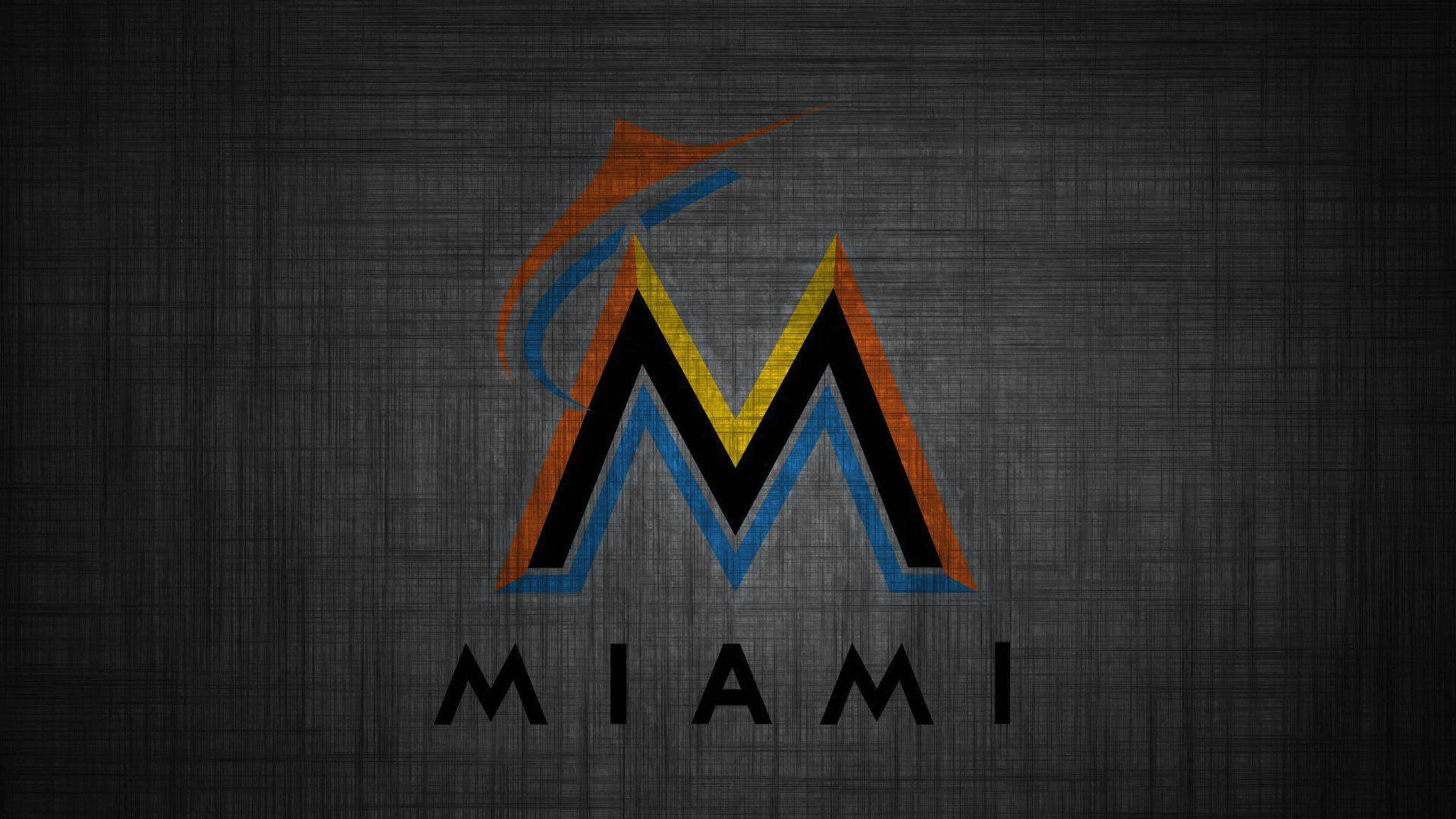 Miami Marlins, dark grey, orange, Full HD Desktop Wallpaper