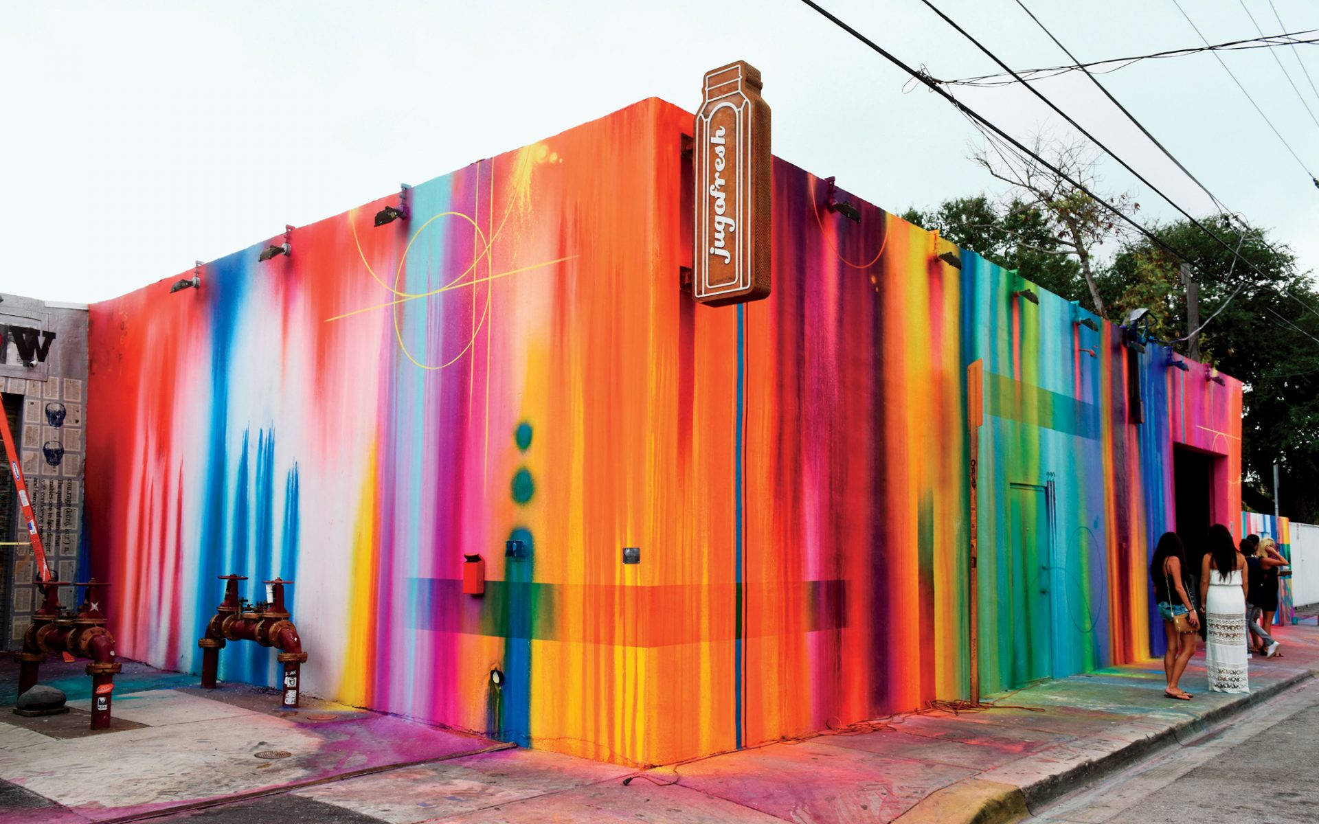 Miami, colorful street art, rainbow graffiti, Full HD Desktop Wallpaper