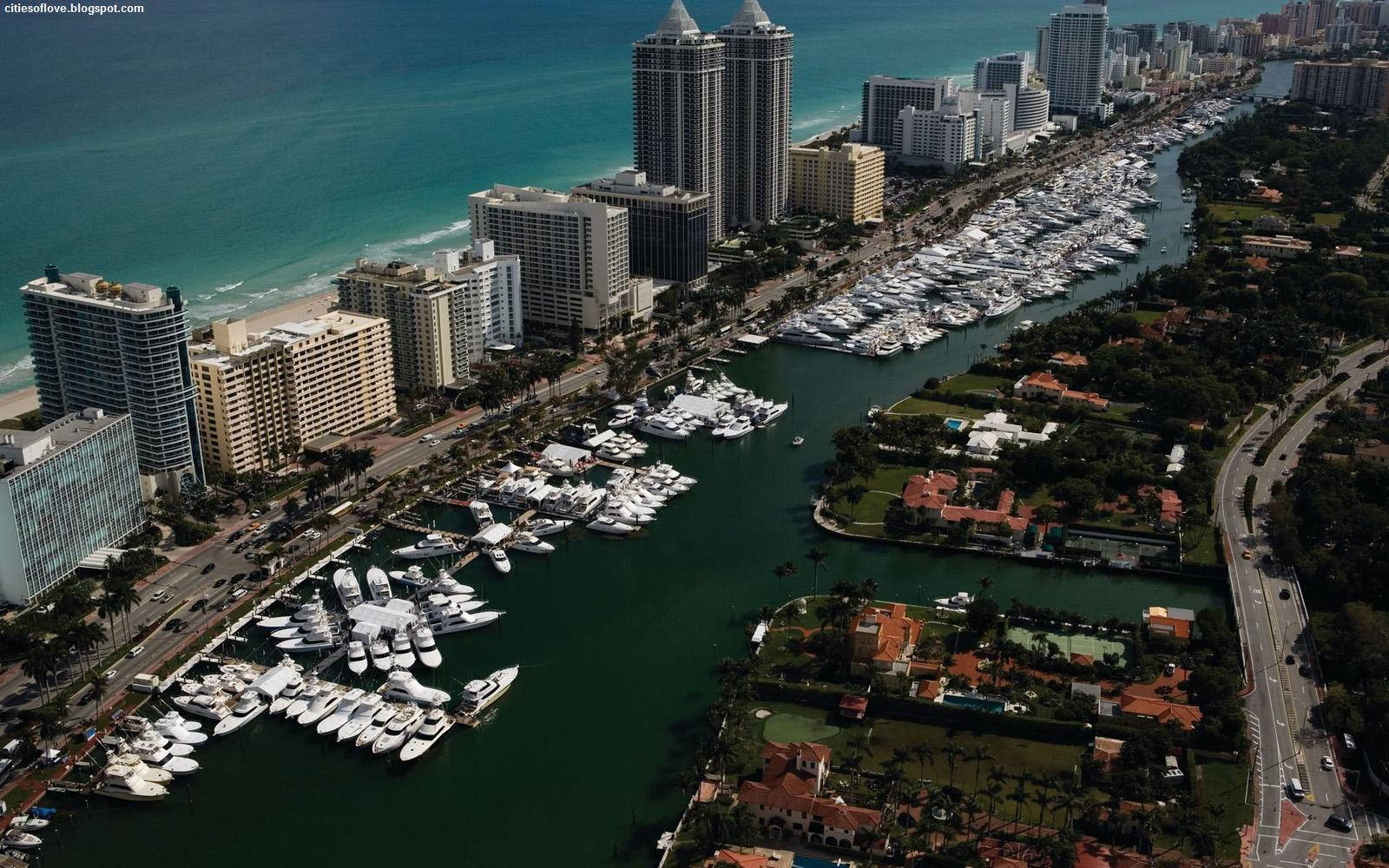 Miami Beach, yachts, canals, HD Desktop Wallpaper