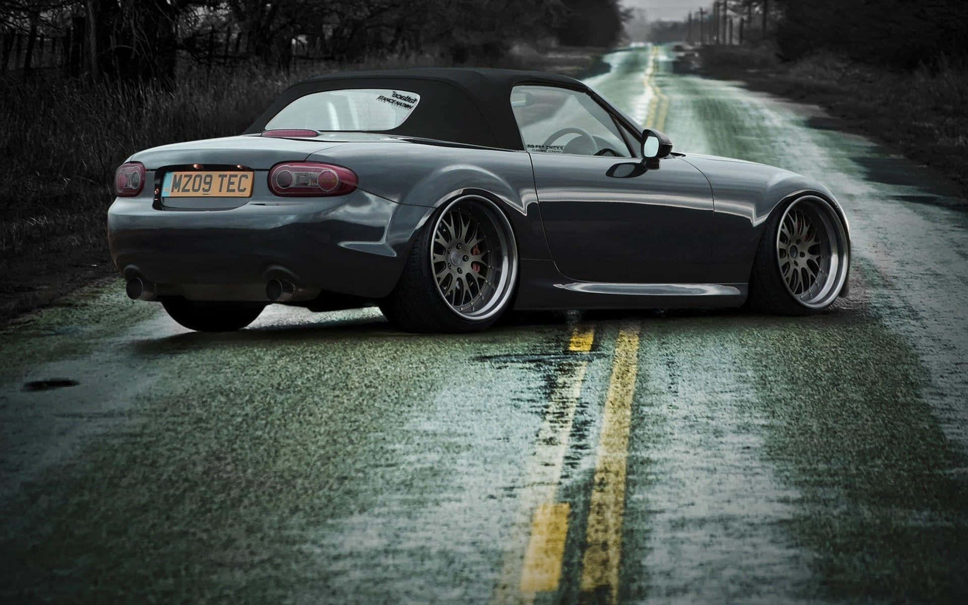 Miata, gray, convertible, Full HD Desktop Wallpaper