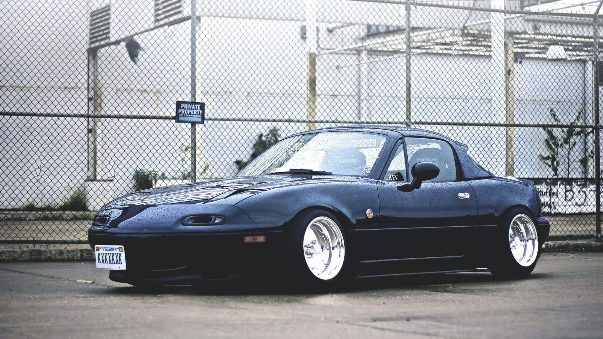 Miata, black, modified Miata, Full HD Desktop Wallpaper