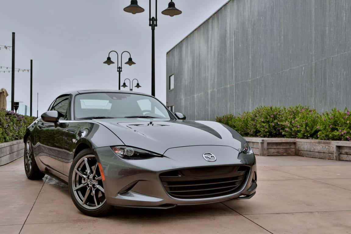2018 Mazda MX-5, silver, concrete plaza, SD Desktop Wallpaper