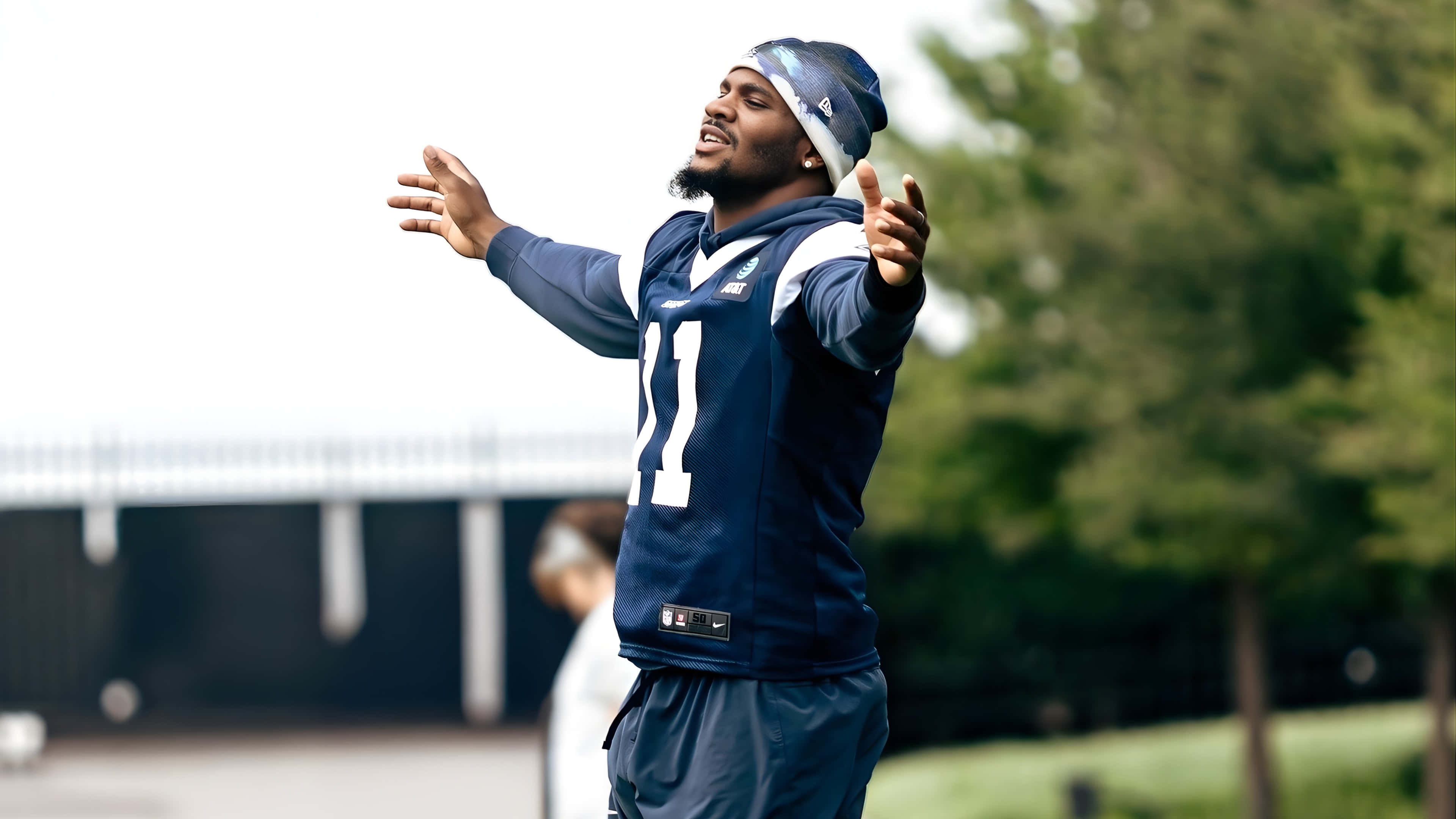 Micah Parsons, navy blue jersey, number 11, 4K Desktop Wallpaper