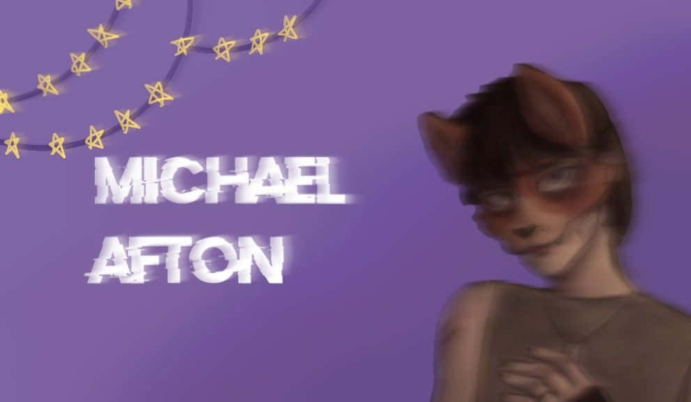 Michael Afton, purple background, blurred anthropomorphic fox character, SD Desktop Wallpaper