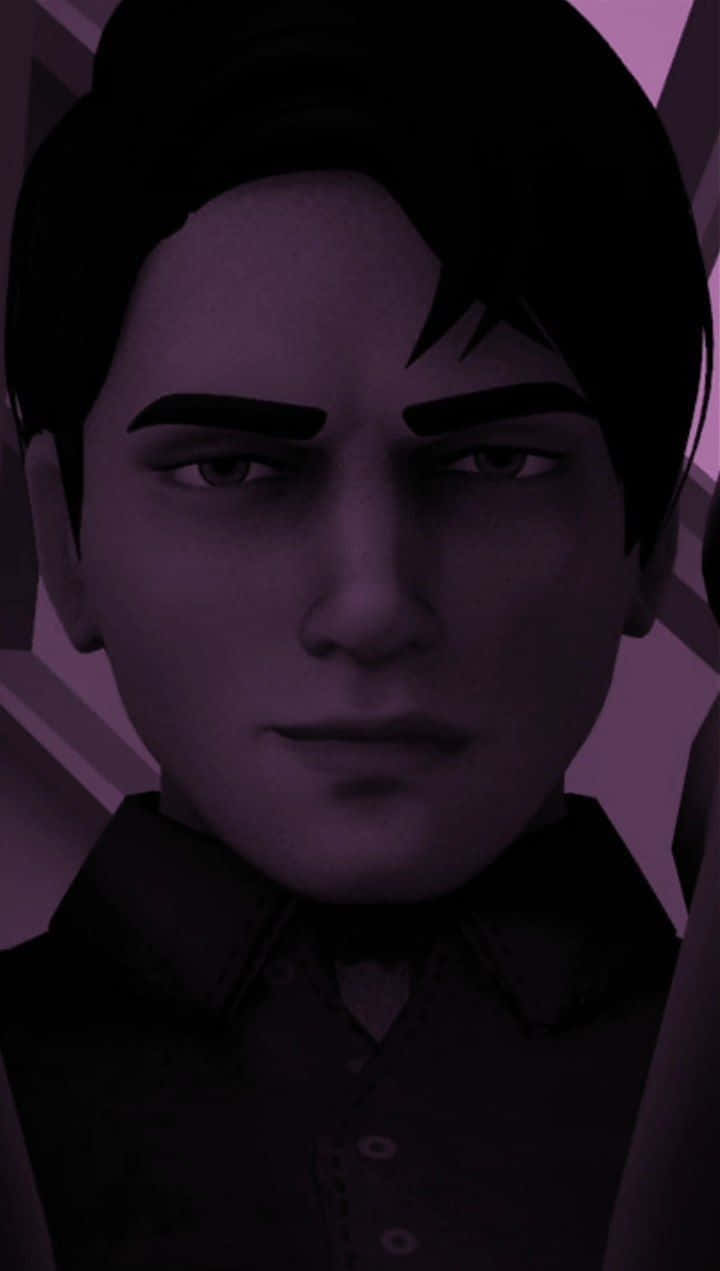 Michael Afton, purple tint, geometric purple background, SD Phone Wallpaper