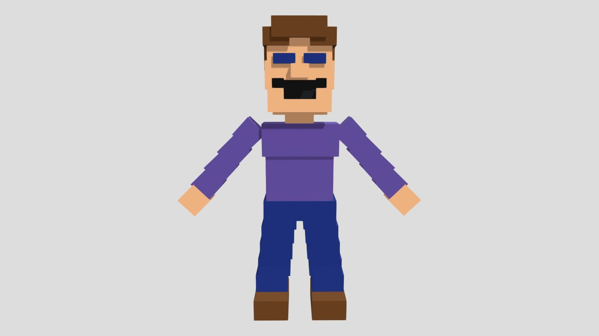Michael Afton, pixelated block-style, brown hair, Full HD Desktop Wallpaper