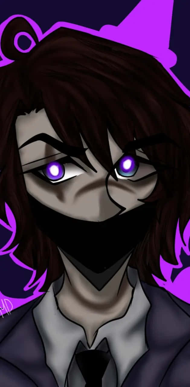Michael Afton, glowing purple eyes, black mask, HD Phone Wallpaper