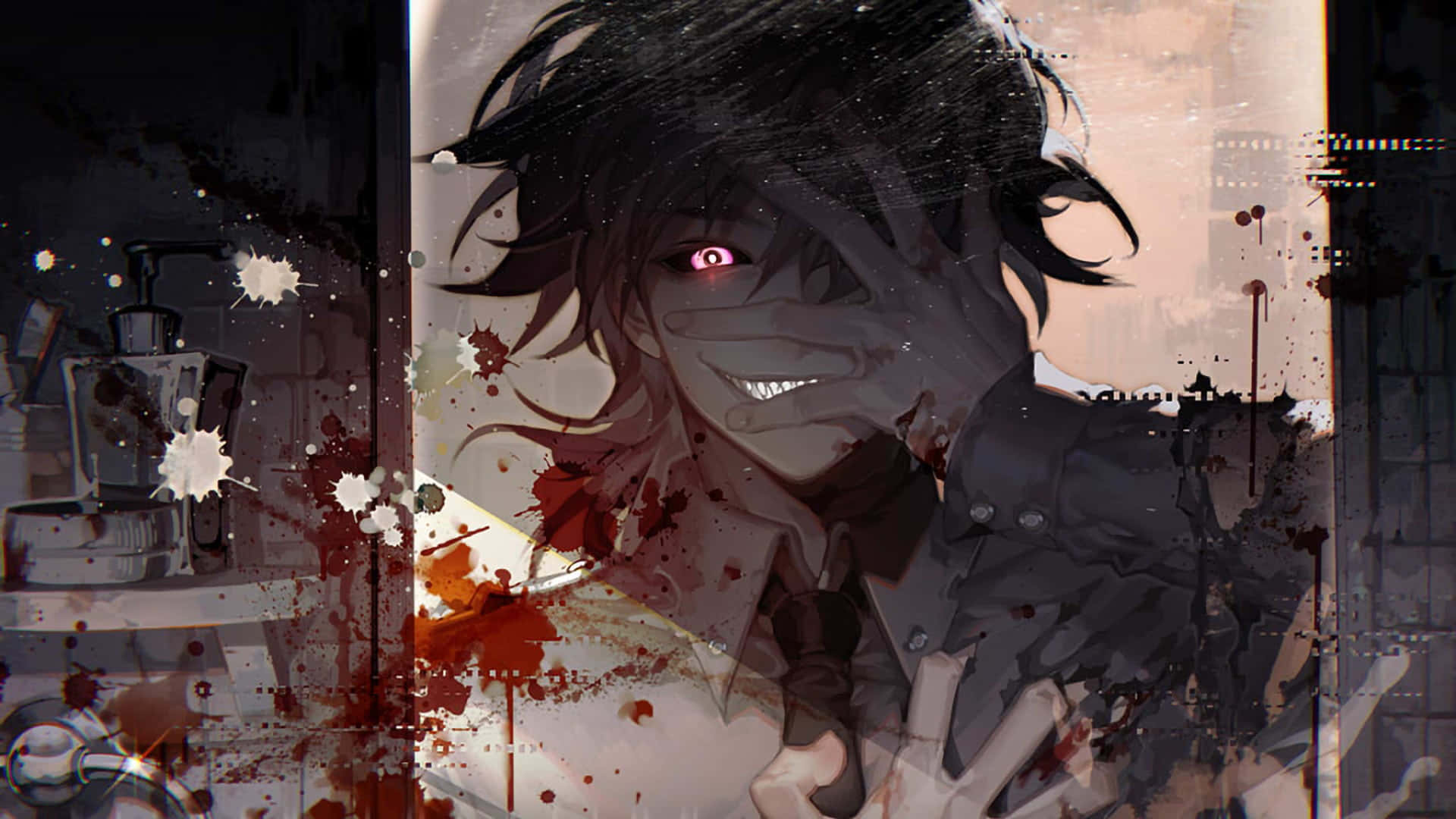 Michael Afton, F N A F, glowing red eye, Full HD Desktop Wallpaper