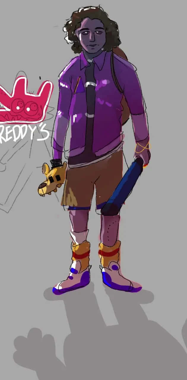 Michael Afton, purple jacket, shorts, HD Phone Wallpaper