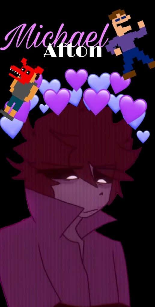 Michael Afton, purple hair, purple shirt, SD Phone Wallpaper