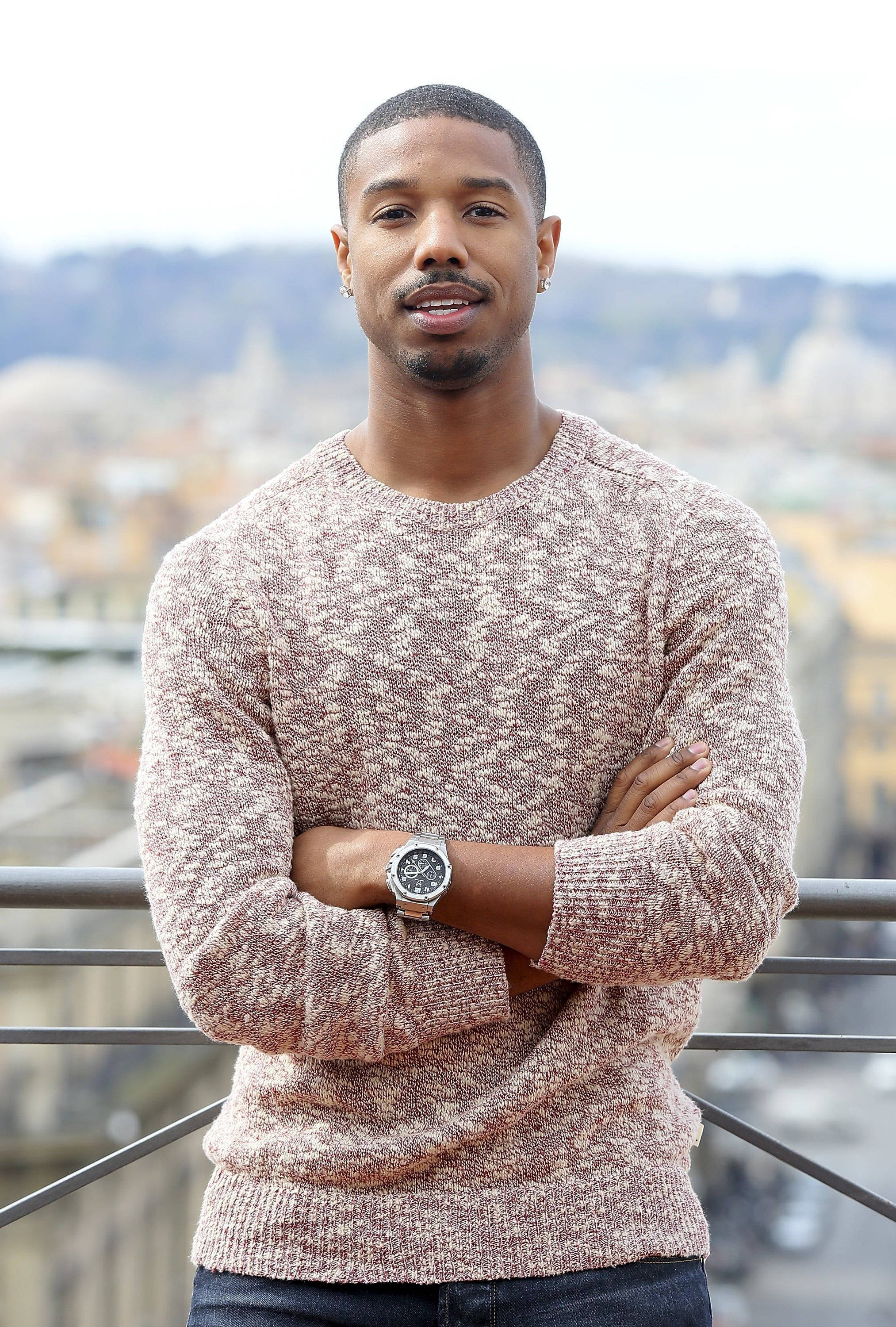 Michael B Jordan, Essence Photoshoot, textured sweater, 2K Phone Wallpaper