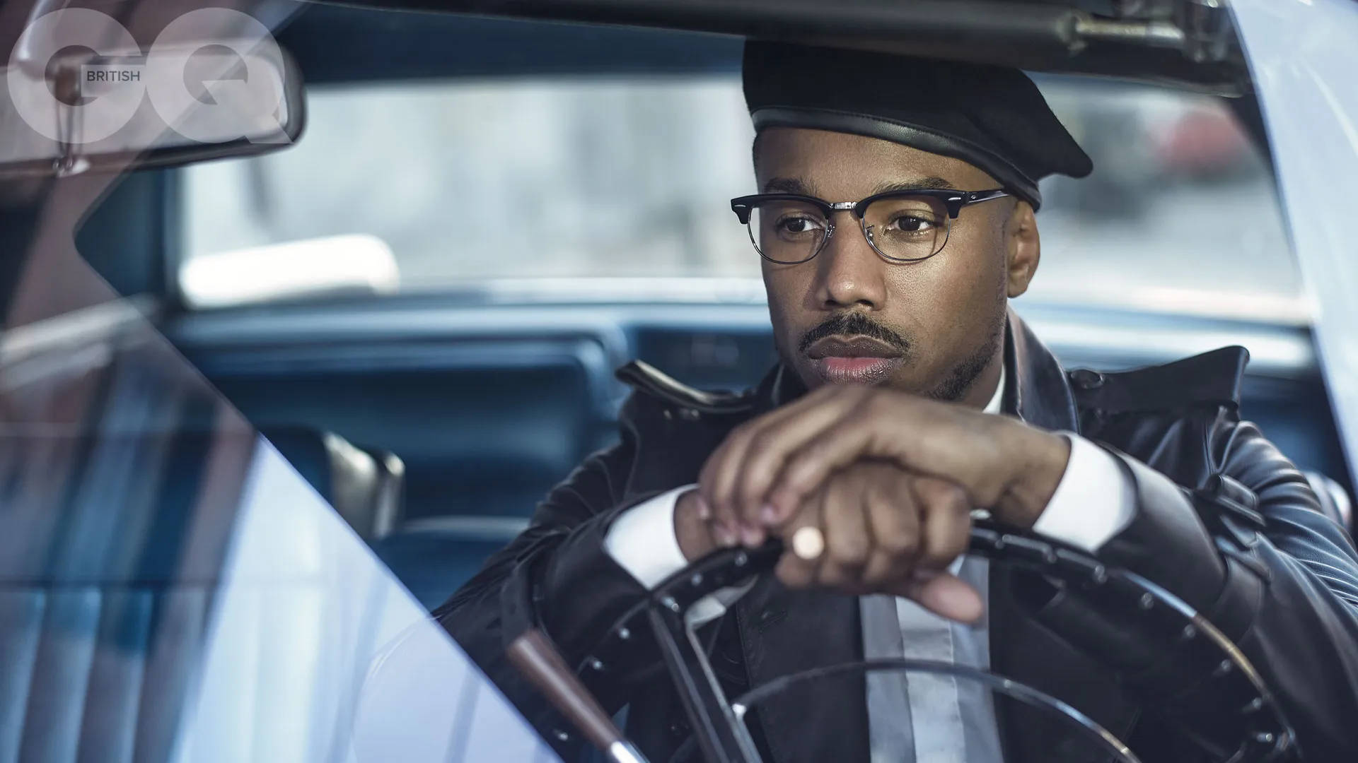 Michael B Jordan, black beret, glasses, Full HD Desktop Wallpaper