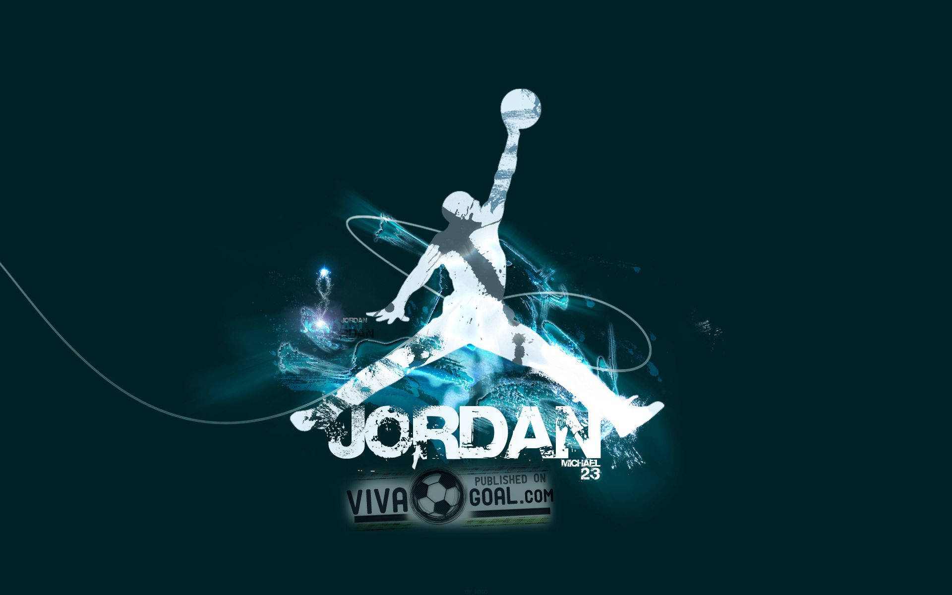 Michael Jordan, white silhouette, mid-air dunking, Full HD Desktop Wallpaper