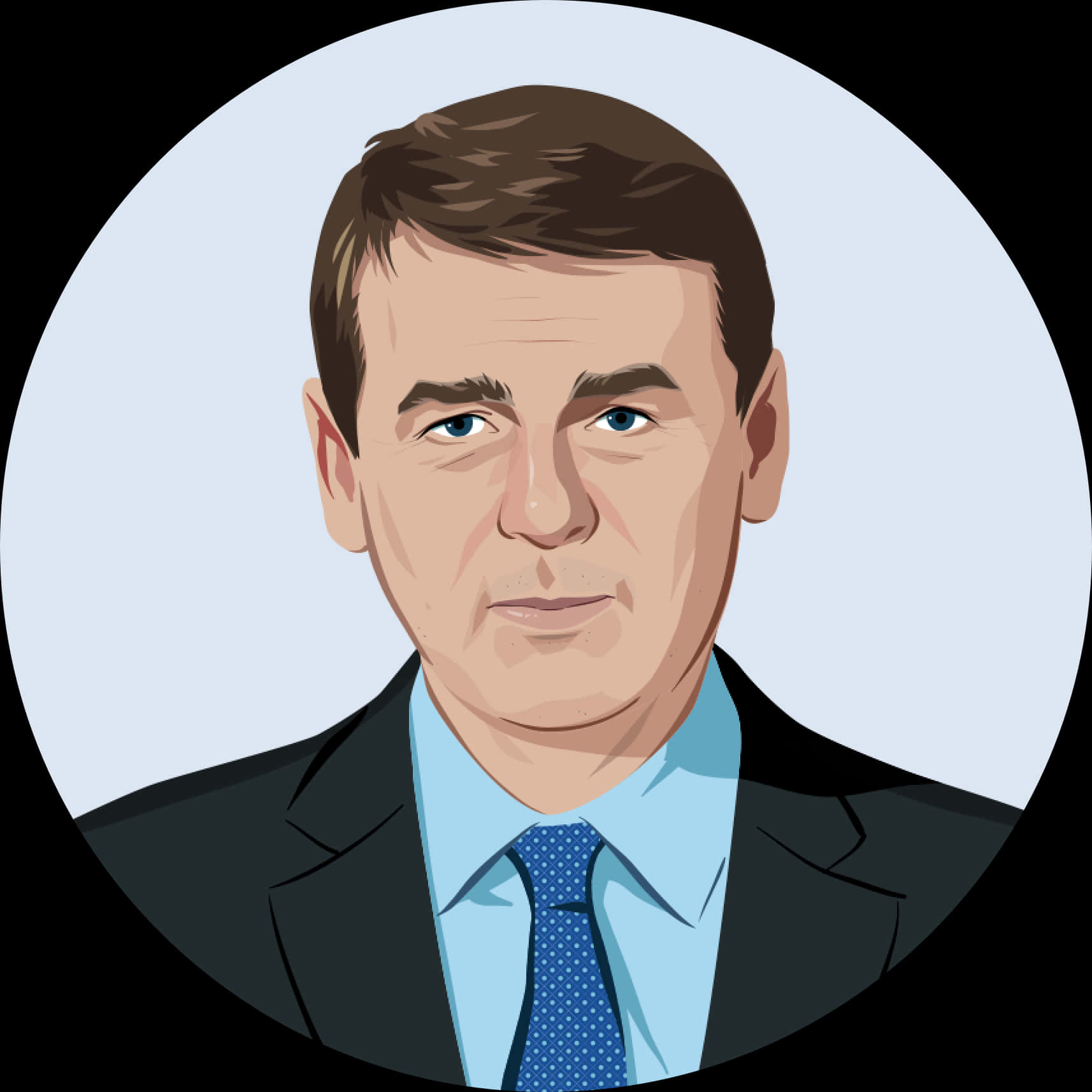 Michael Bennet, suit and tie, light blue circular background, HD Desktop Wallpaper