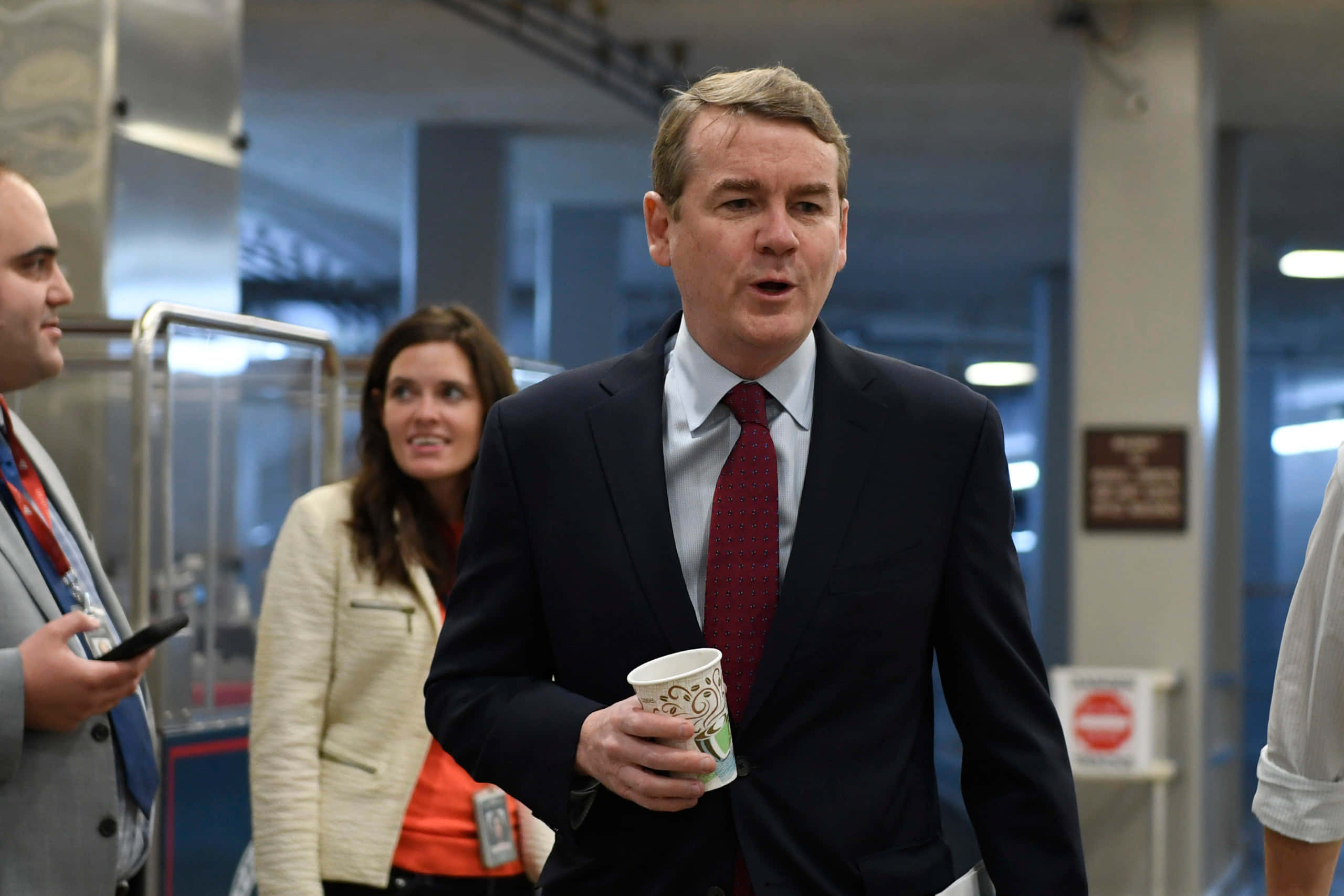 Michael Bennet, dark suit, red tie, 2K Desktop Wallpaper