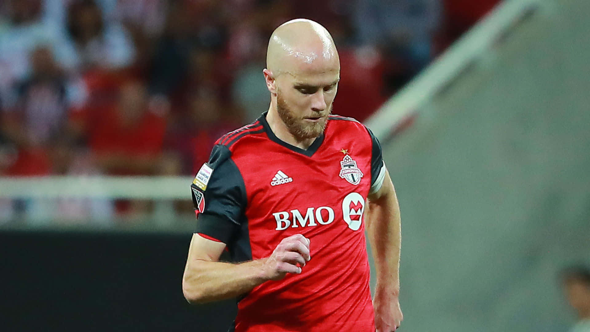 Michael Bradley, American soccer player, red and black jersey, Full HD Desktop Wallpaper