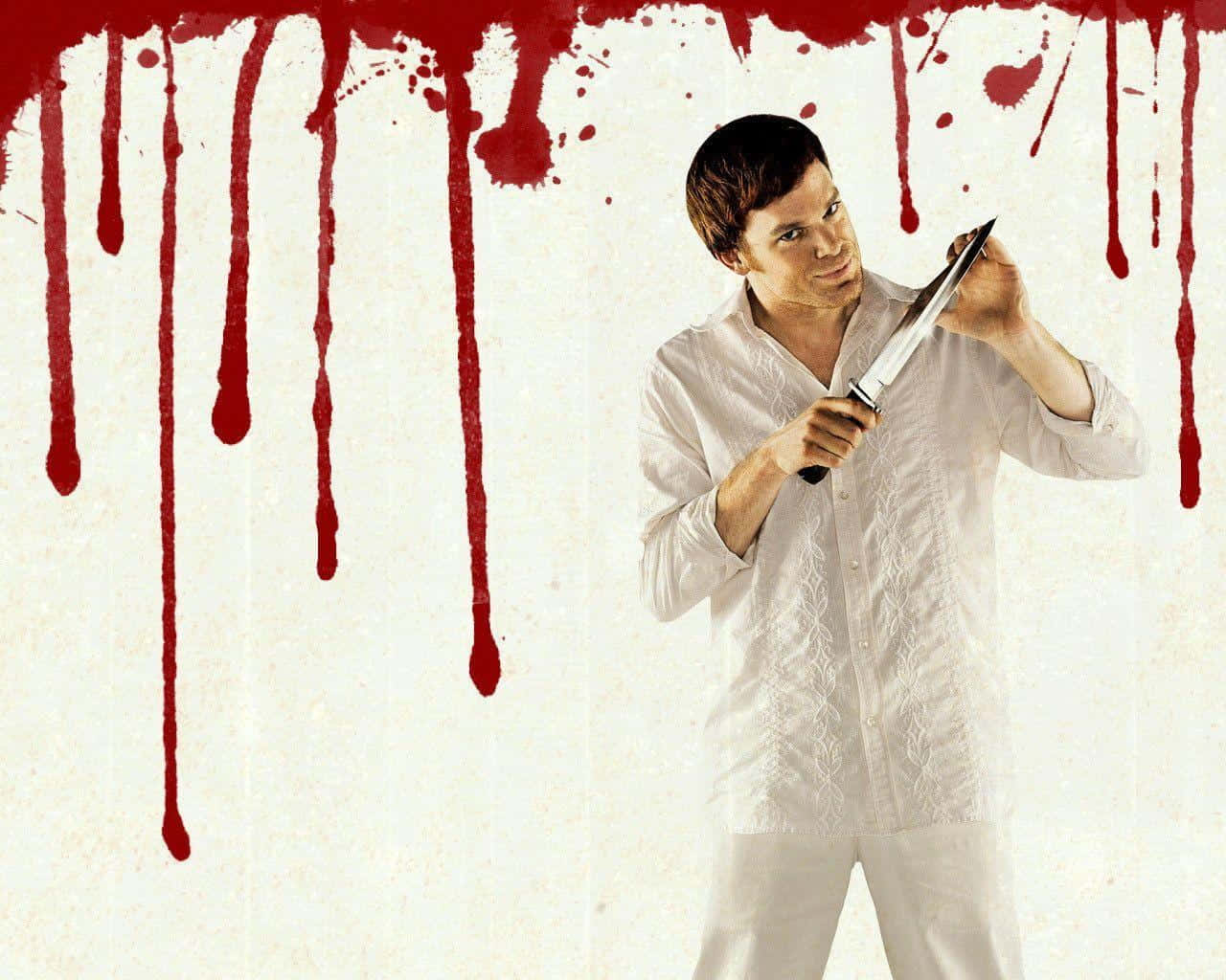 Michael C. Hall, white shirt, knife, HD Desktop Wallpaper