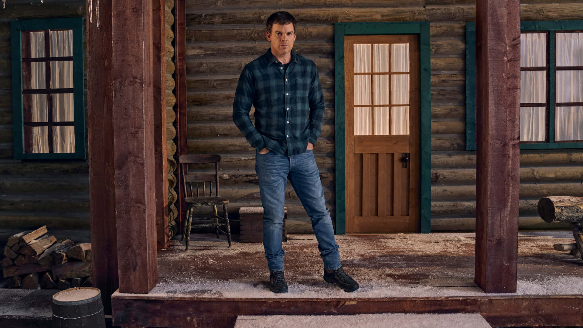 Michael C. Hall, plaid shirt, jeans, Full HD Desktop Wallpaper
