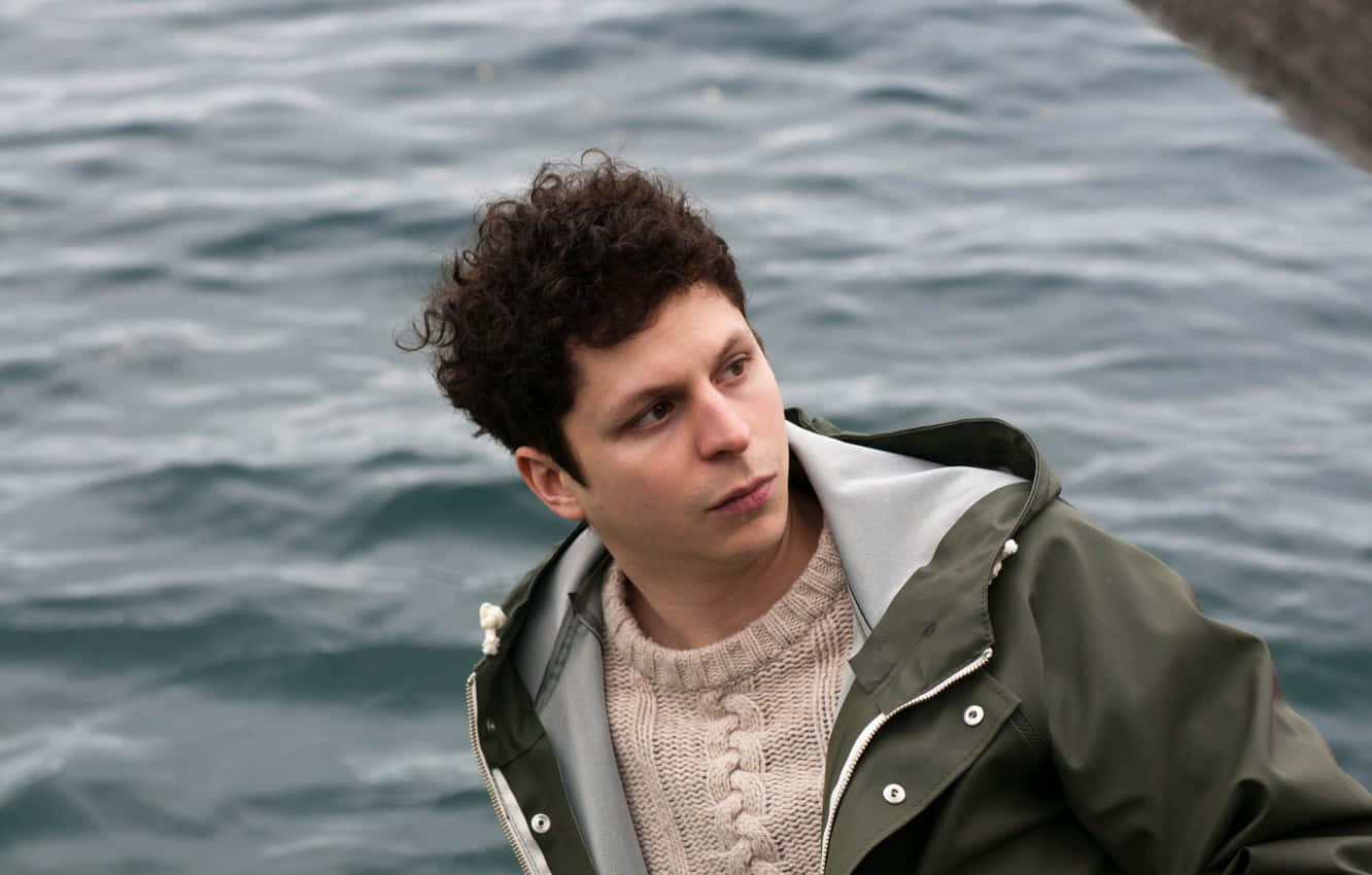 Michael Cera, curly hair, green jacket, HD Desktop Wallpaper