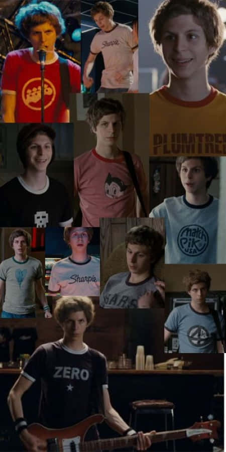 Michael Cera, guitar, t-shirts, SD Phone Wallpaper