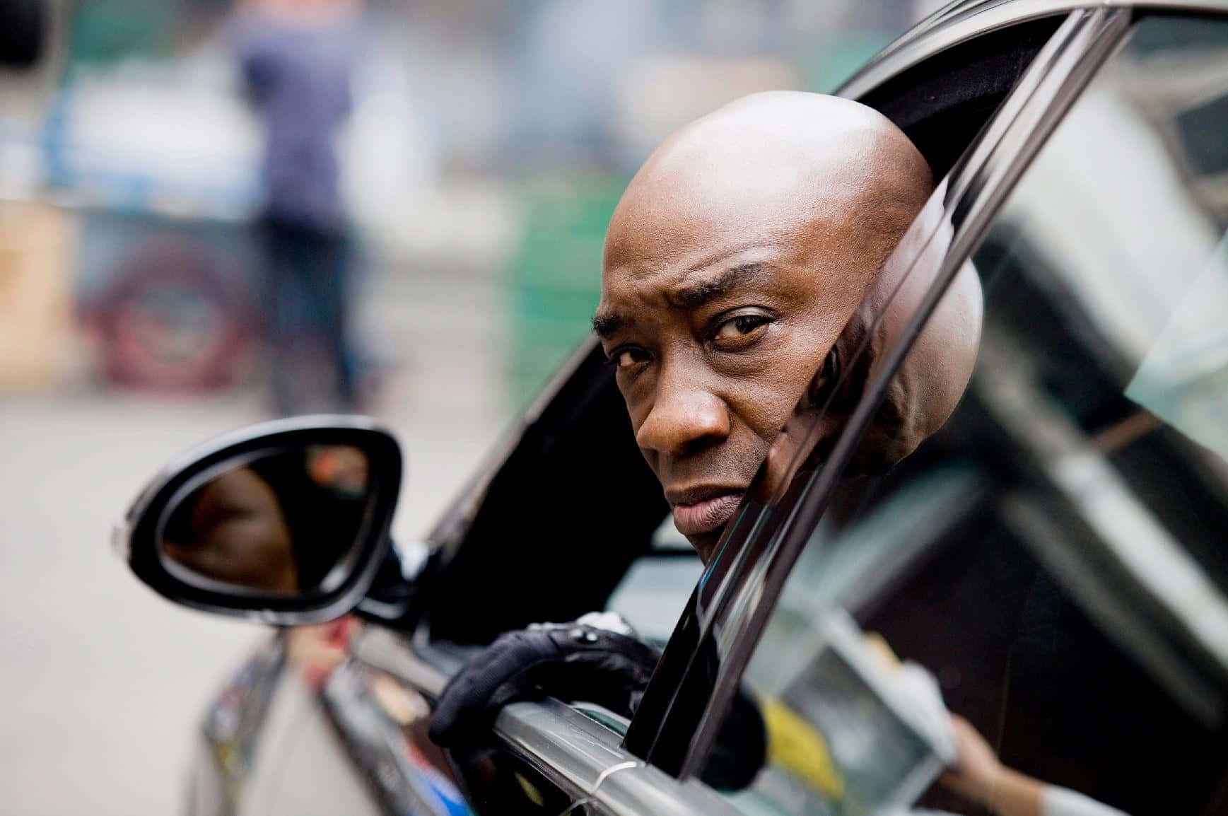 Michael Clarke Duncan, bald man, car window, HD Desktop Wallpaper