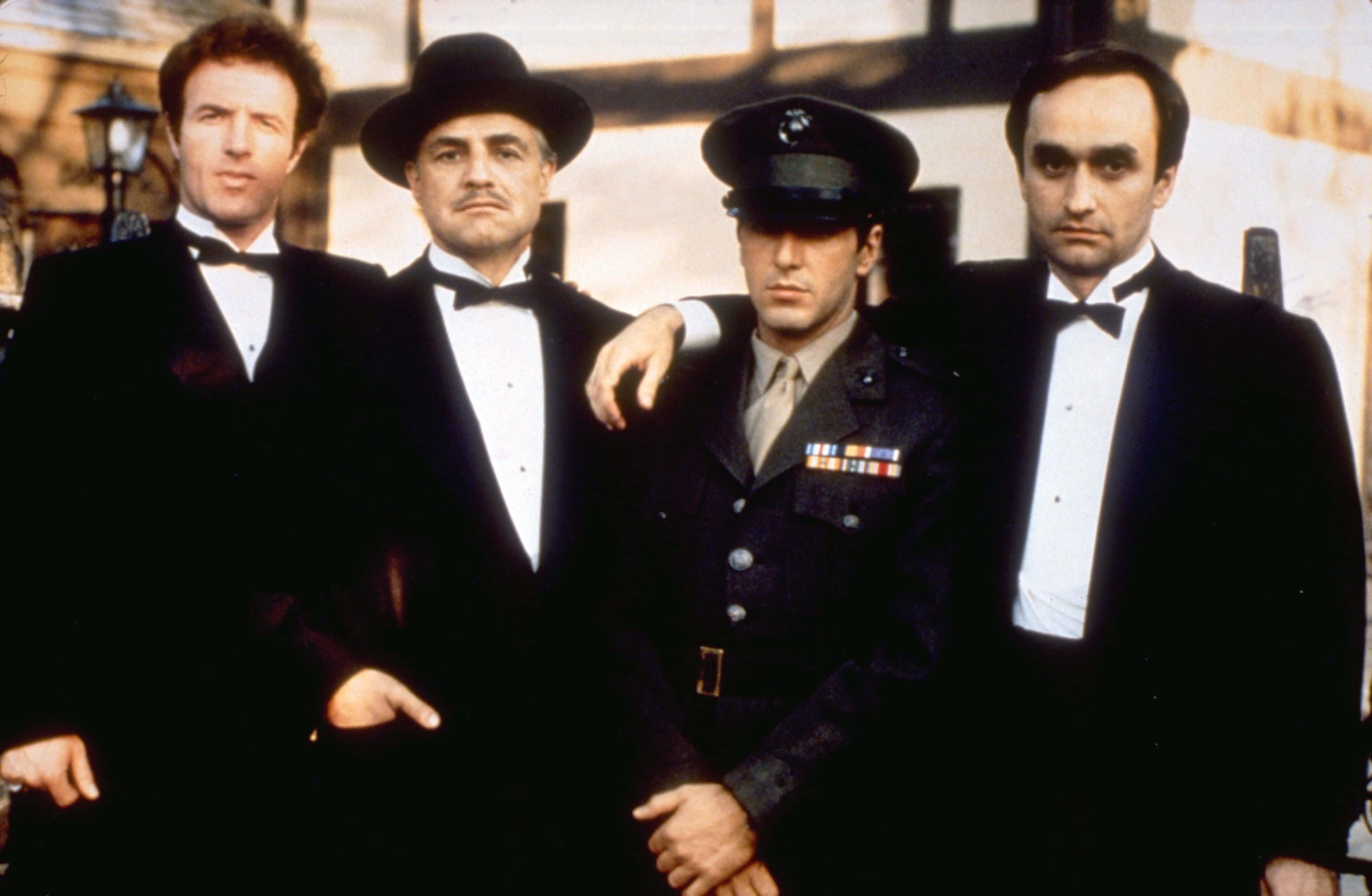 Michael Corleone, black tuxedos, military uniform, 2K Desktop Wallpaper