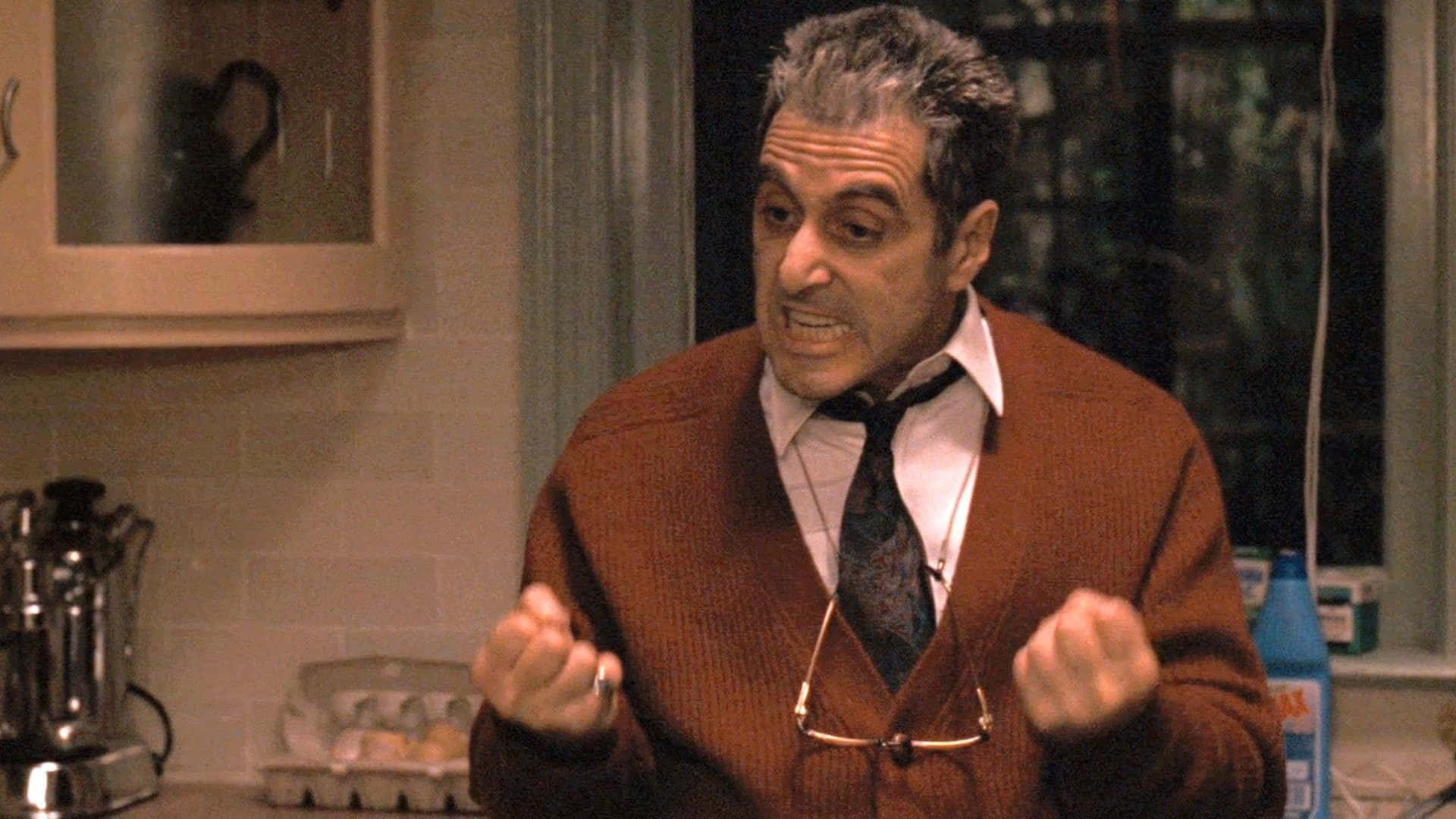 Michael Corleone, brown cardigan, loosened tie, Full HD Desktop Wallpaper