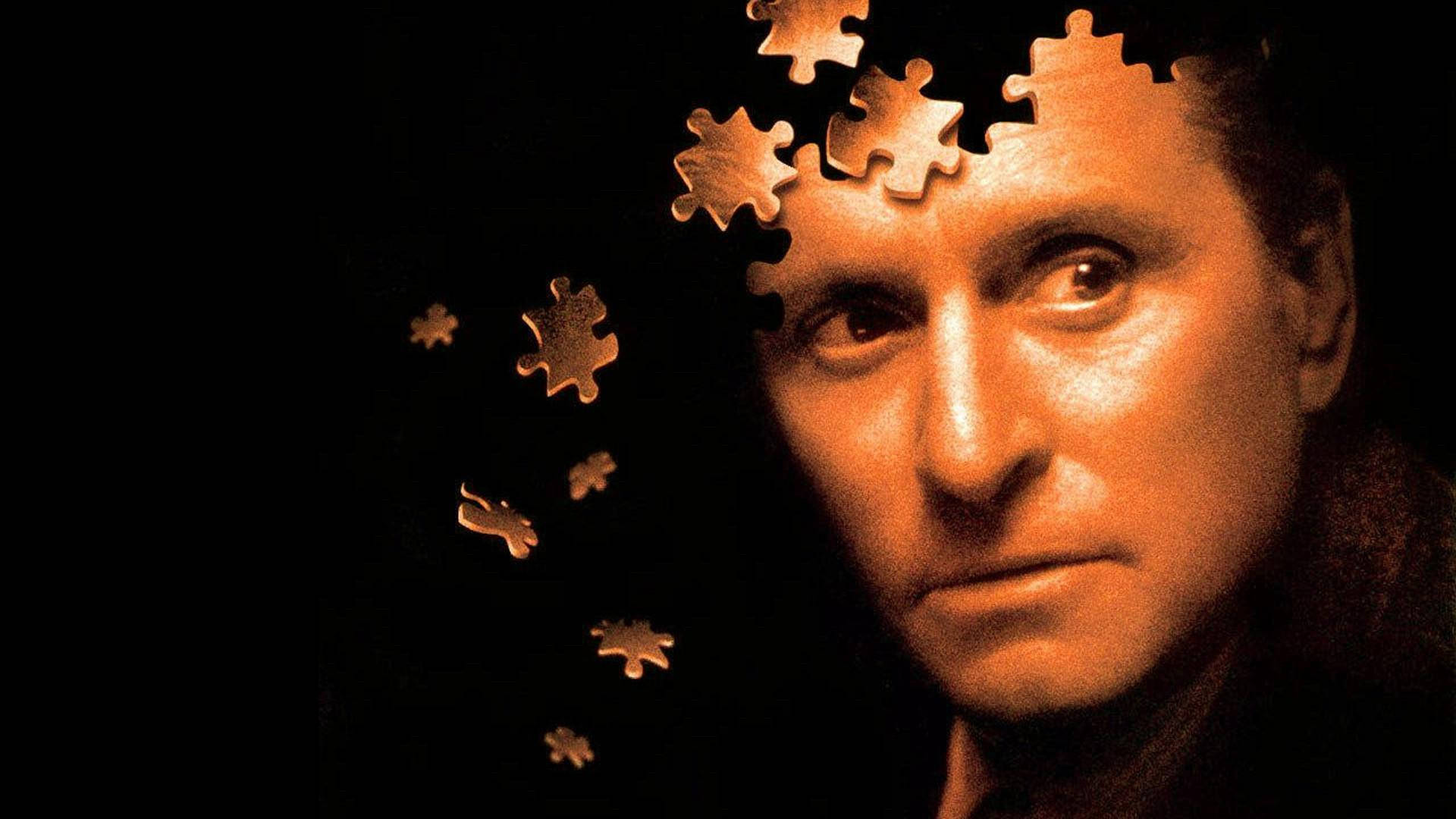 Michael Douglas, golden puzzle pieces, warm light, Full HD Desktop Wallpaper