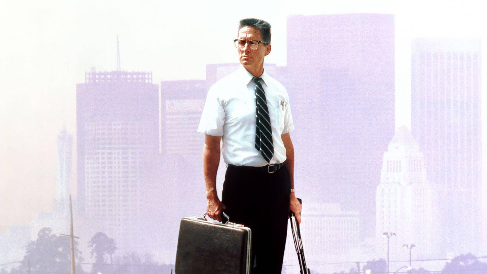 Michael Douglas, white shirt, tie, Full HD Desktop Wallpaper