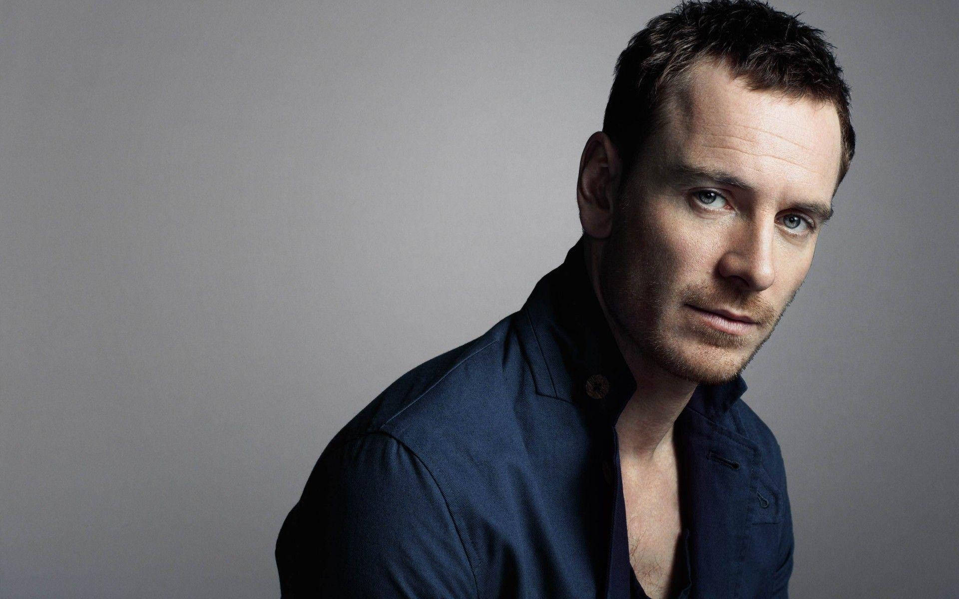 Michael Fassbender, intense blue eyes, stubble, Full HD Desktop Wallpaper