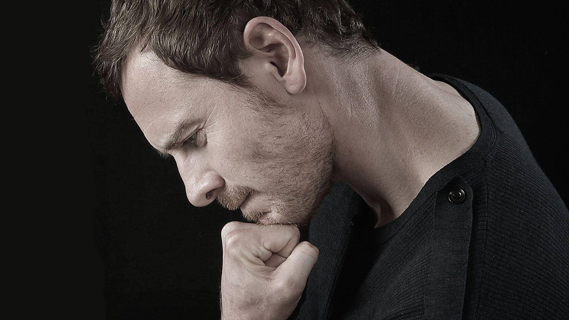 Michael Fassbender, beard, chin on fist, Full HD Desktop Wallpaper