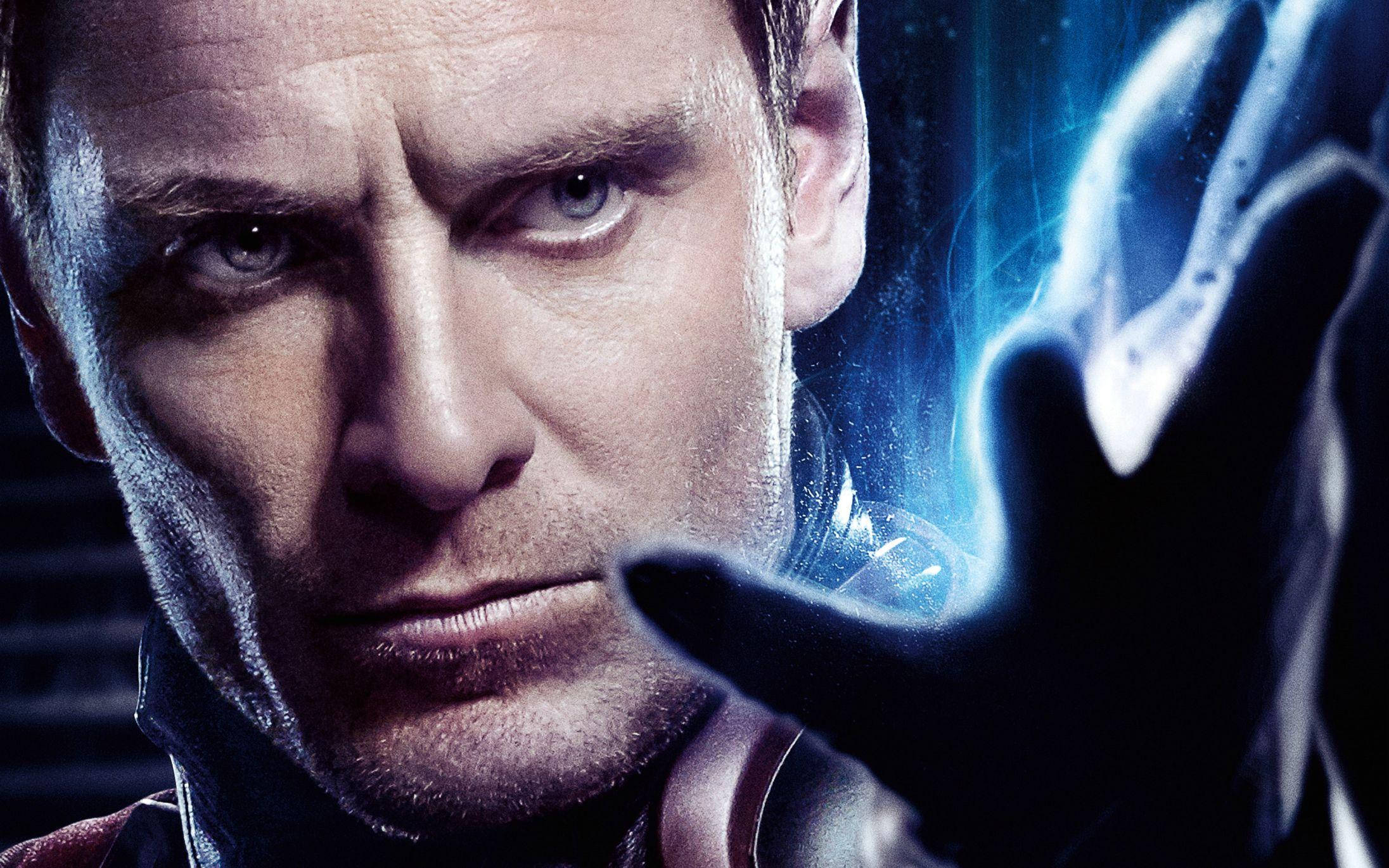 Michael Fassbender, blue energy, dark cinematic scene, Full HD Desktop Wallpaper