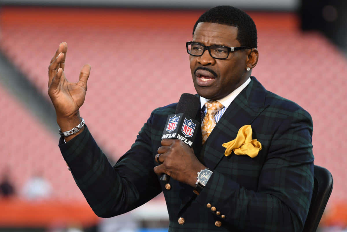 Michael Irvin, plaid suit, glasses, SD Desktop Wallpaper